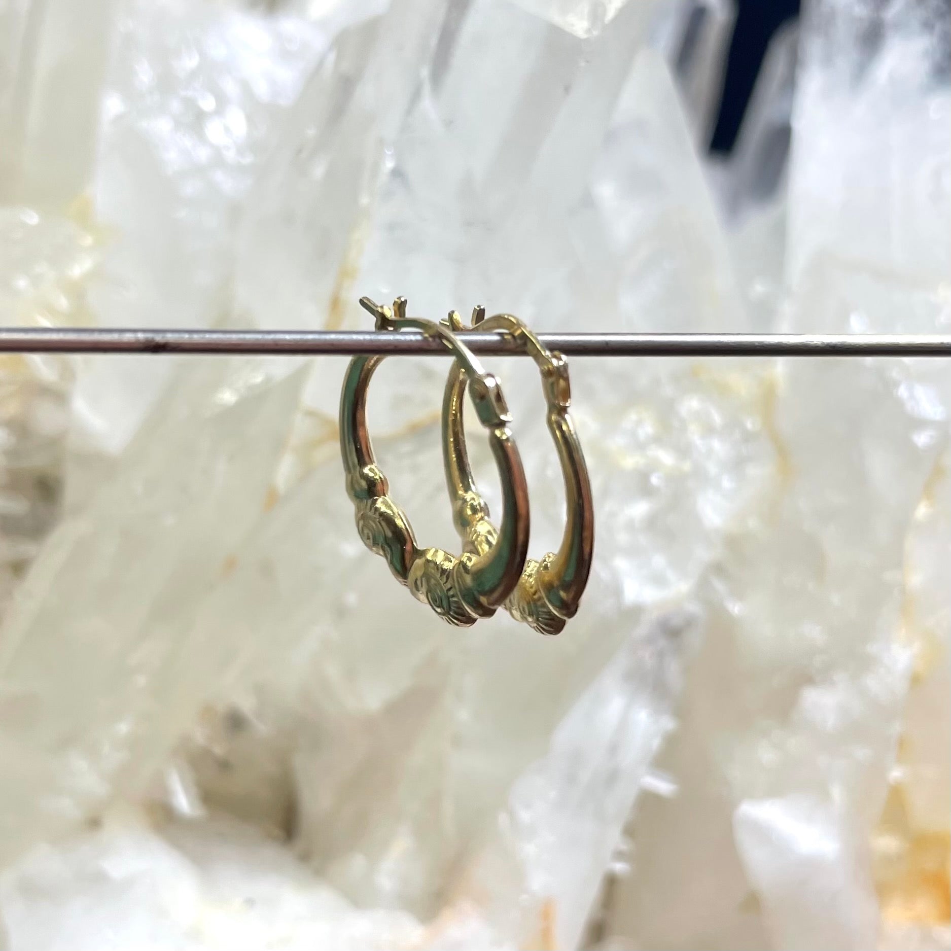 Solid 10K Yellow Gold Gold Ram Hoops