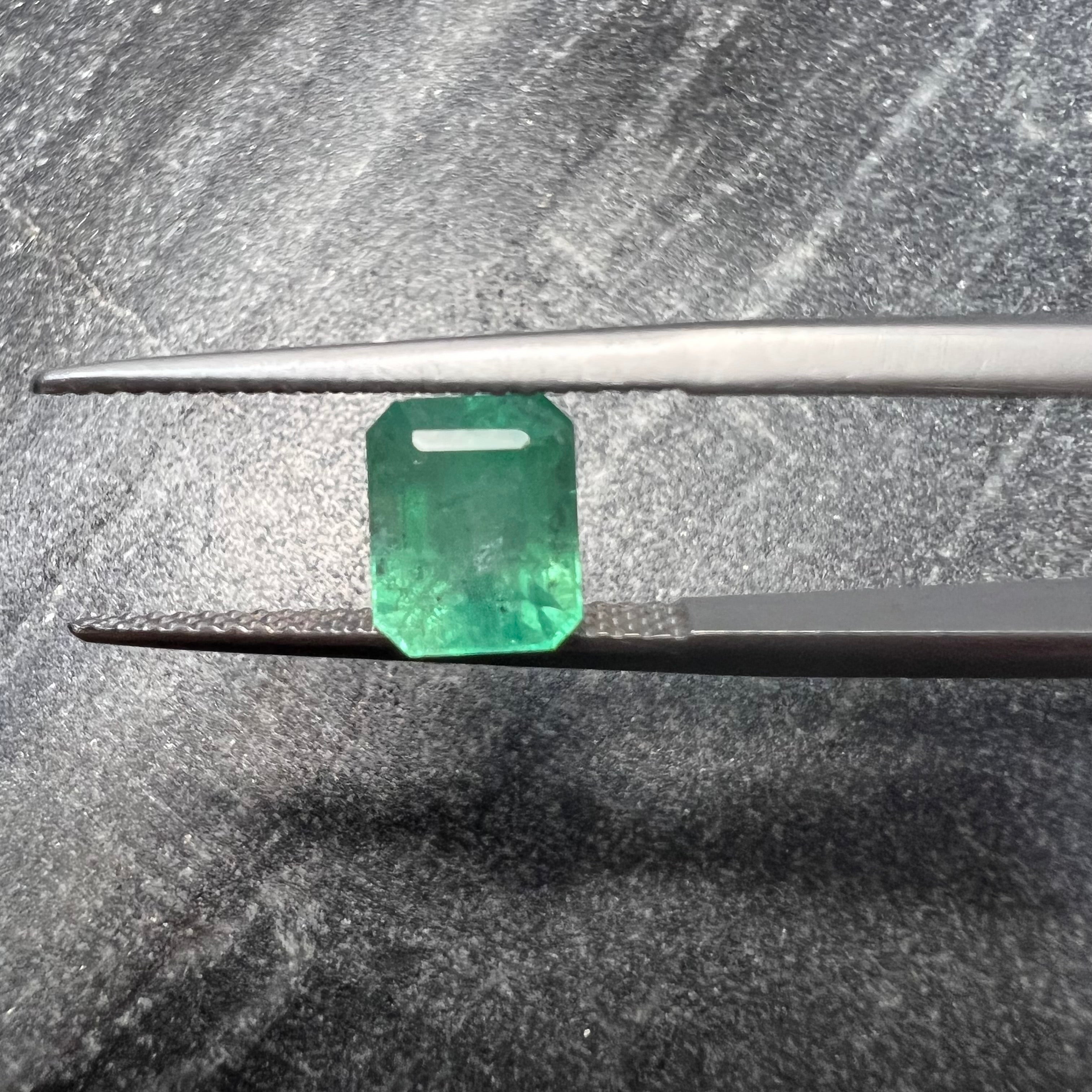 1.62CT Loose Natural Colombian Emerald Rectangle Shape 7.28x5.90x5.09mm