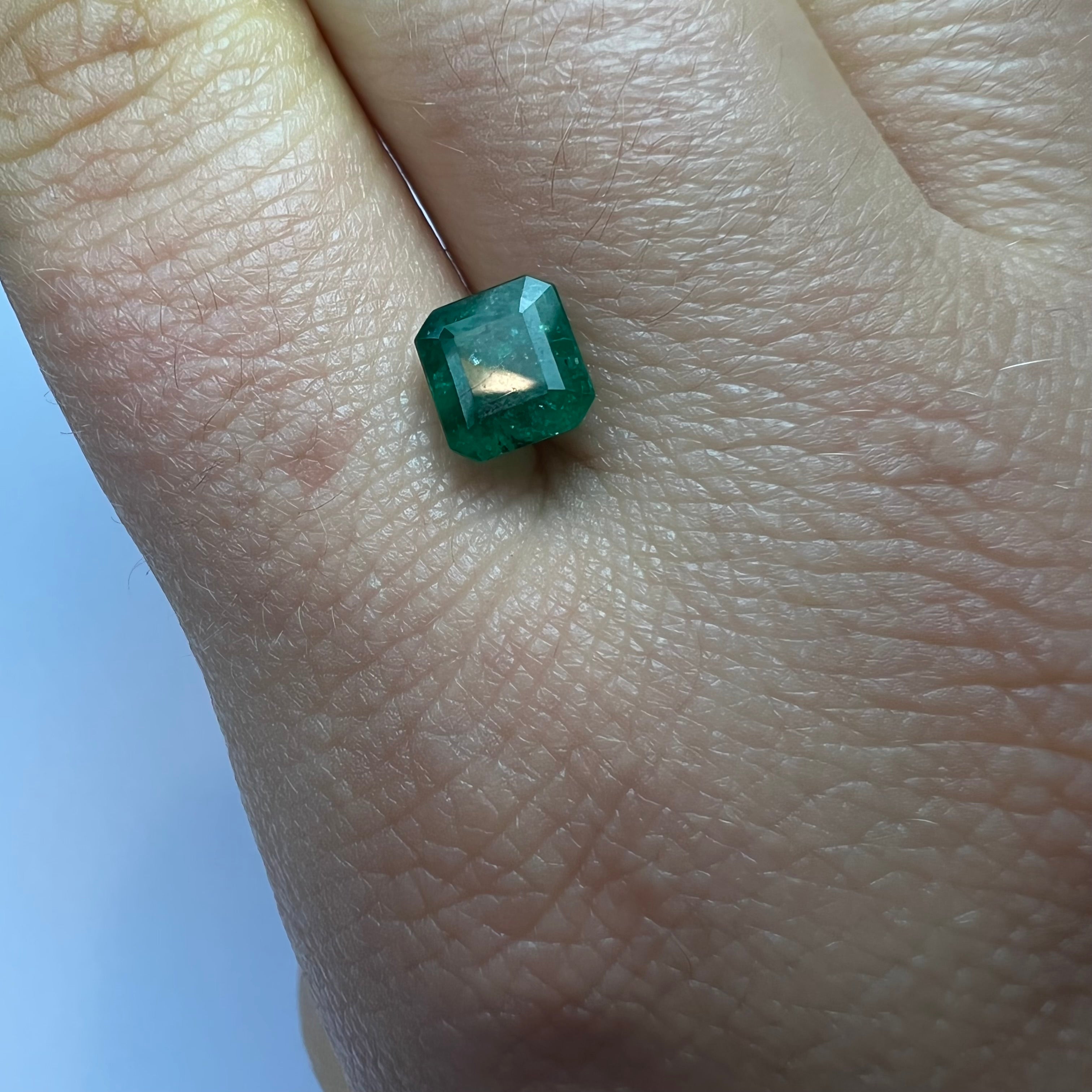 1.62CT Loose Colombian Emerald, Emerald Cut 6.80x6.22x4.83mm Earth mined Gemstone