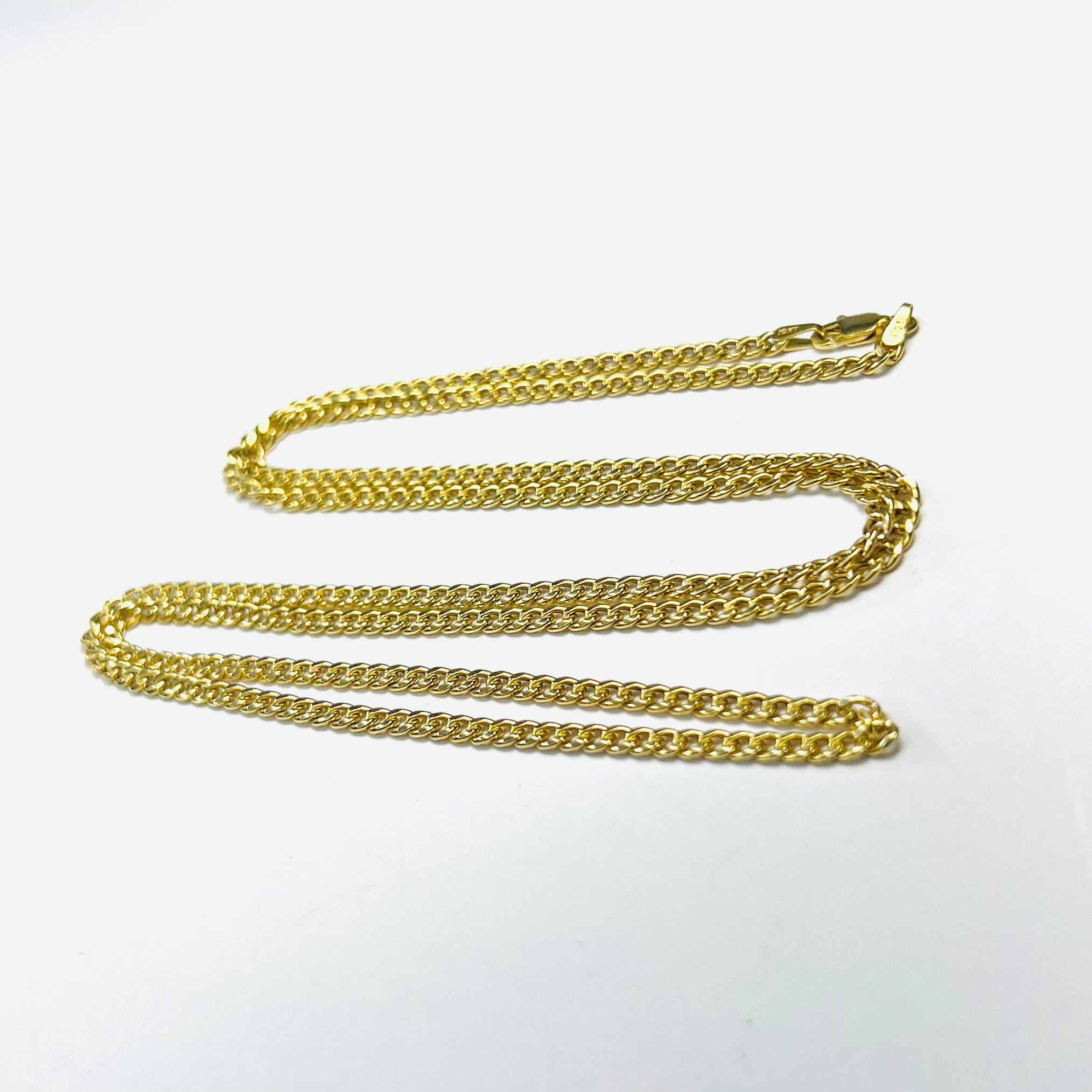 28" 3mm 10K Yellow Gold Cuban Link Chain Necklace