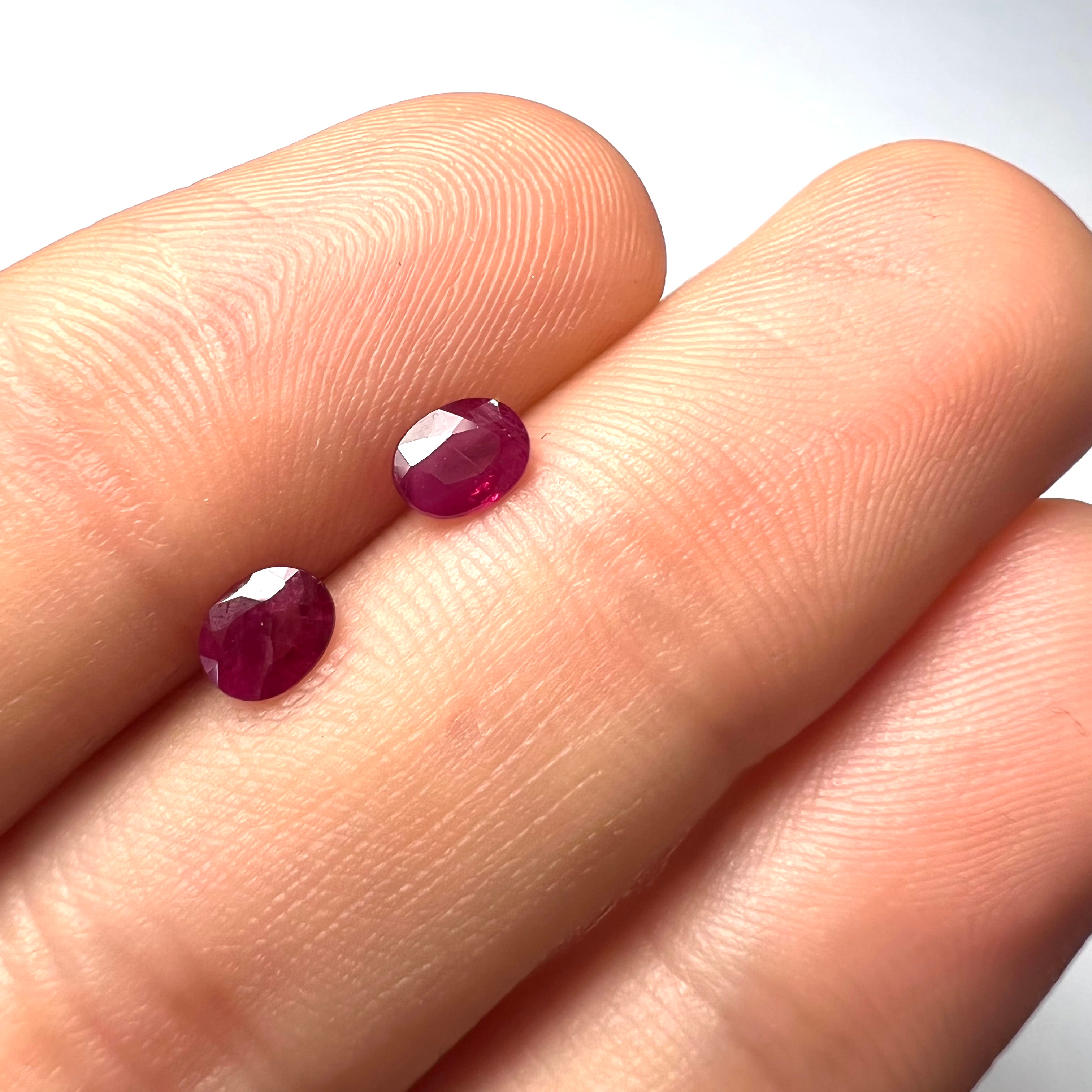 .85CTW Pair of Natural Oval Loose Ruby 5x4x2mmEarth mined Gemstone