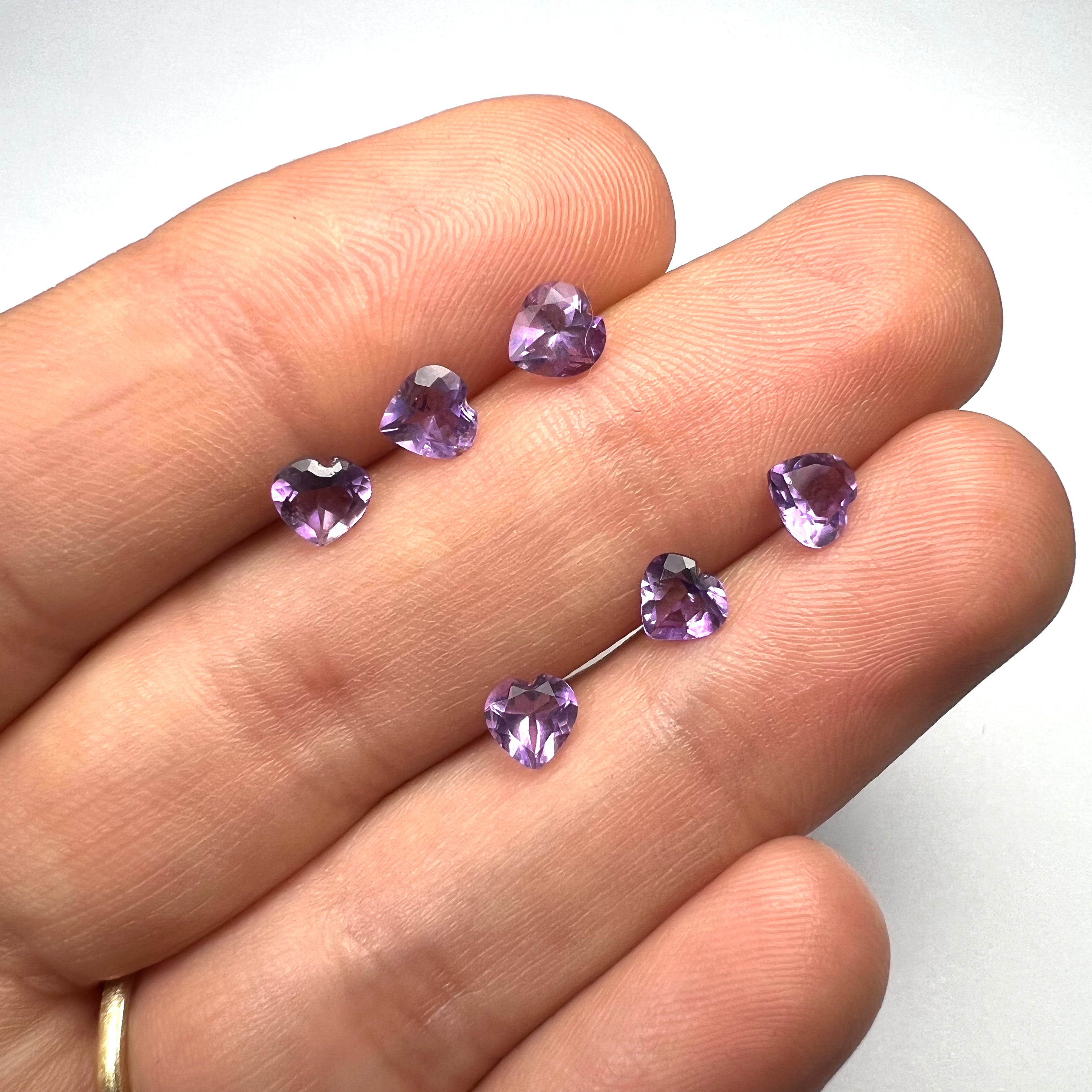 1/2CT Natural Loose Heart Amethyst 5mm earth mined Gemstone