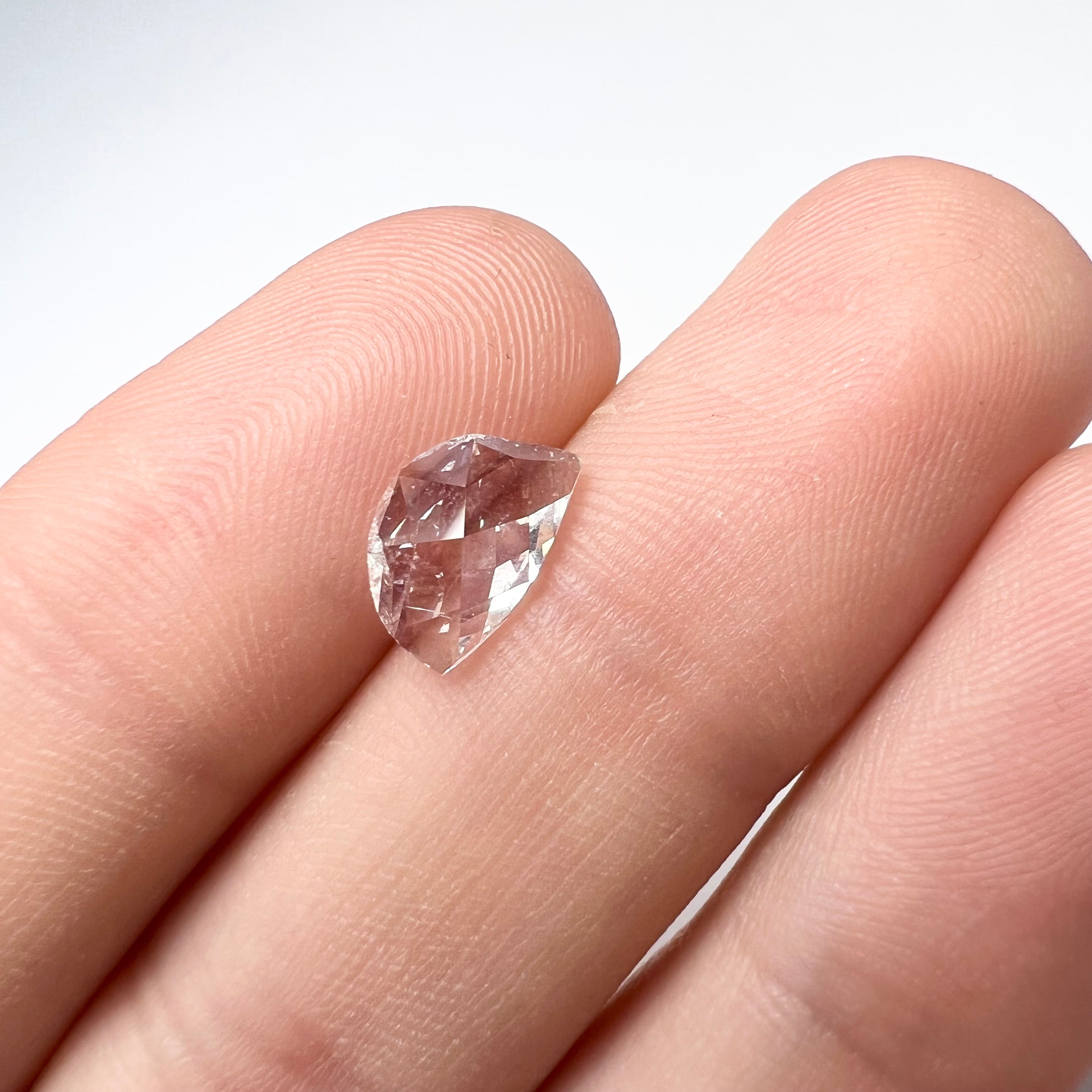 1.01CT Half Moon Rose Cut Diamond H I2 9.68x6.51x2.46mm Natural Earth mined