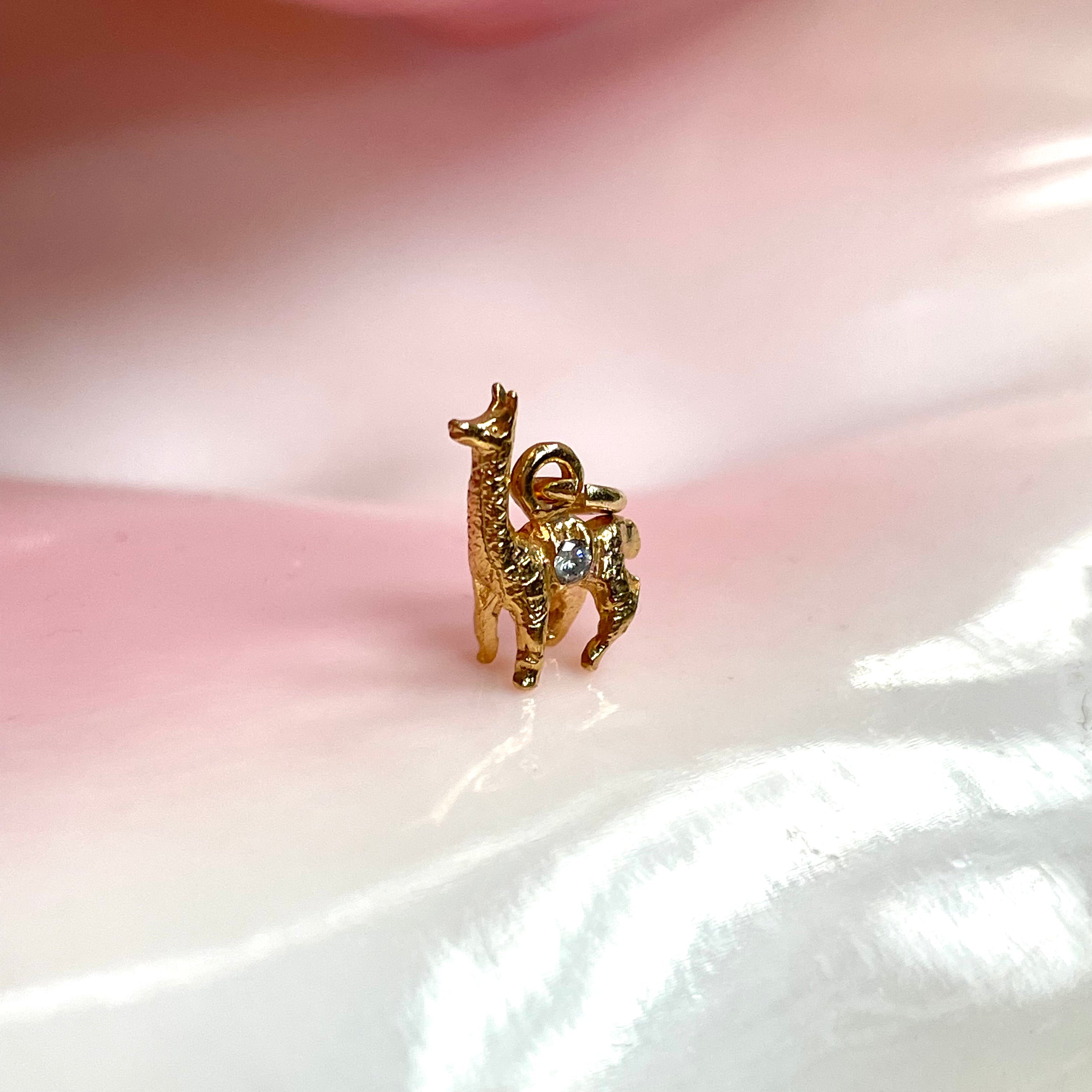 Llama Pendant Charm 18k Rose Gold