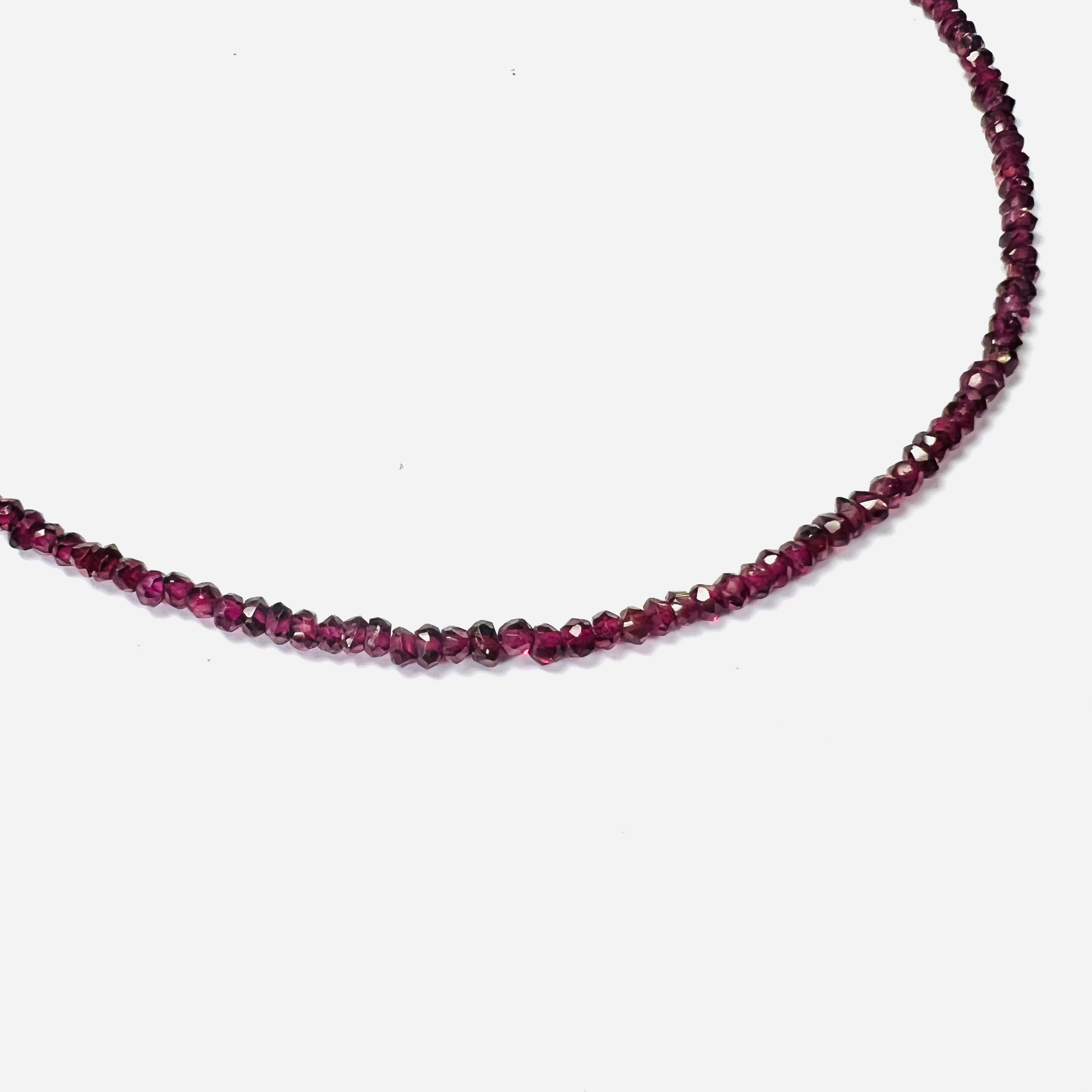 Briolette Garnet Beaded 15" 14K Yellow Gold Necklace