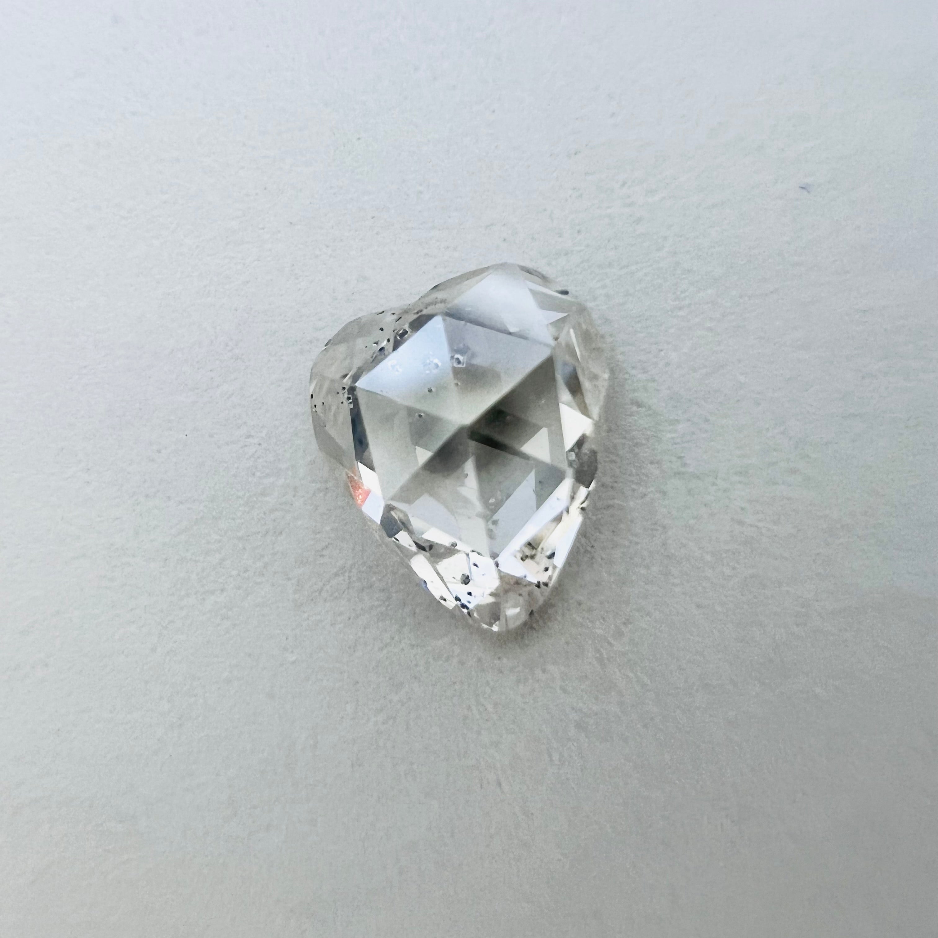 .44CT Heart Pear Rose Cut Diamond H SI2 5.77x4.87x2.14mm Natural Earth mined