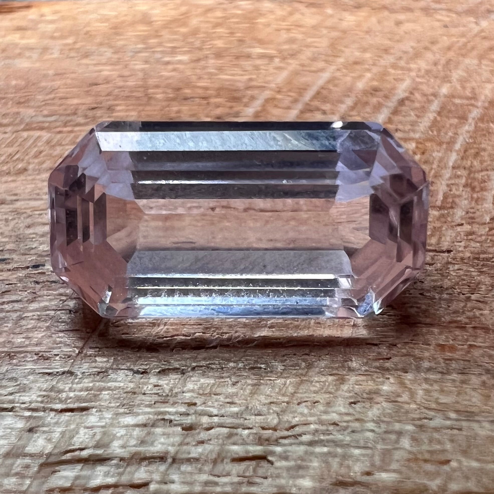 6.38CTW Natural Emerald Cut Kunzite 14.32x7.61mm Earth mined Gemstone