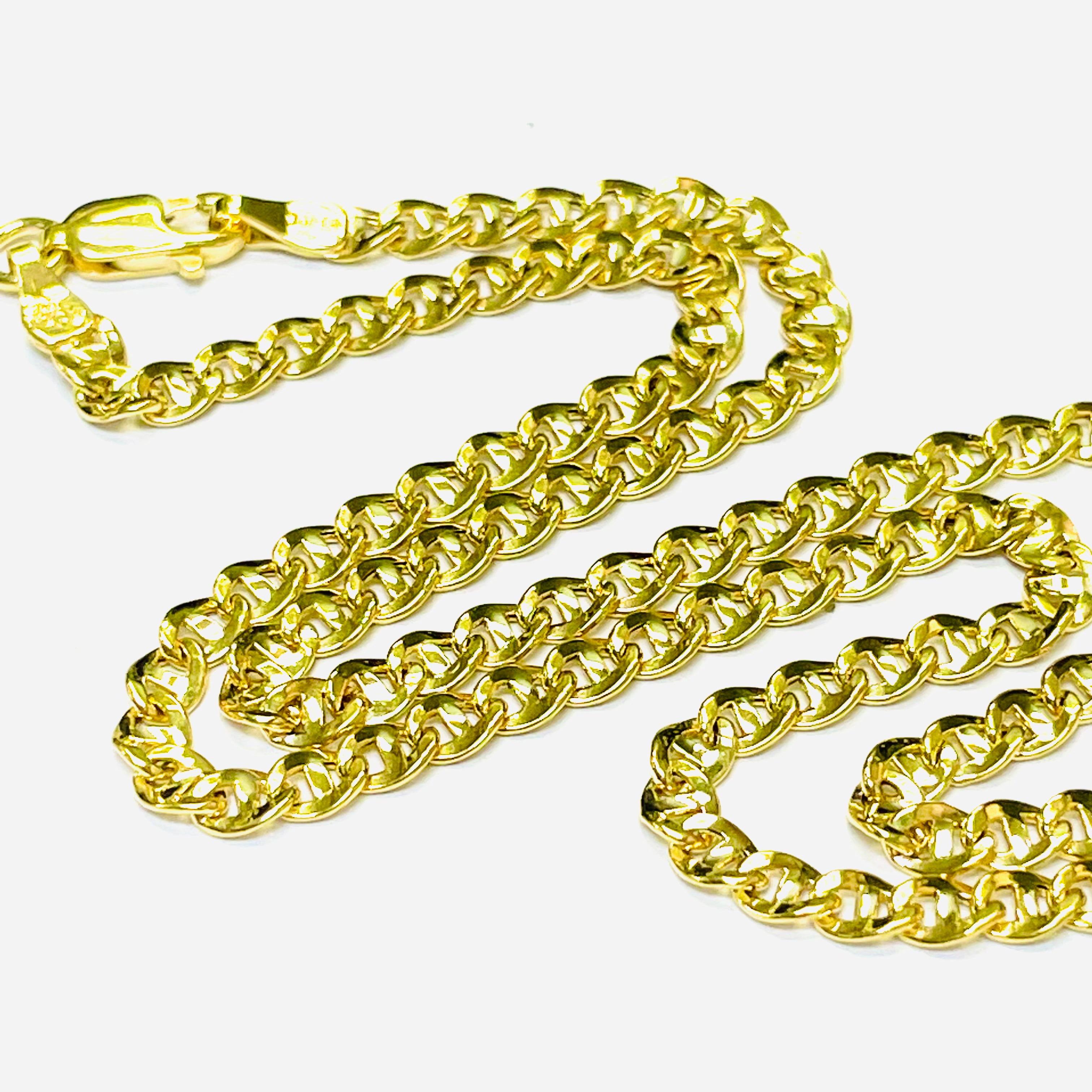 3.5mm 10K Yellow Gold Mariner Link Chain 16” 18” 20” 22”