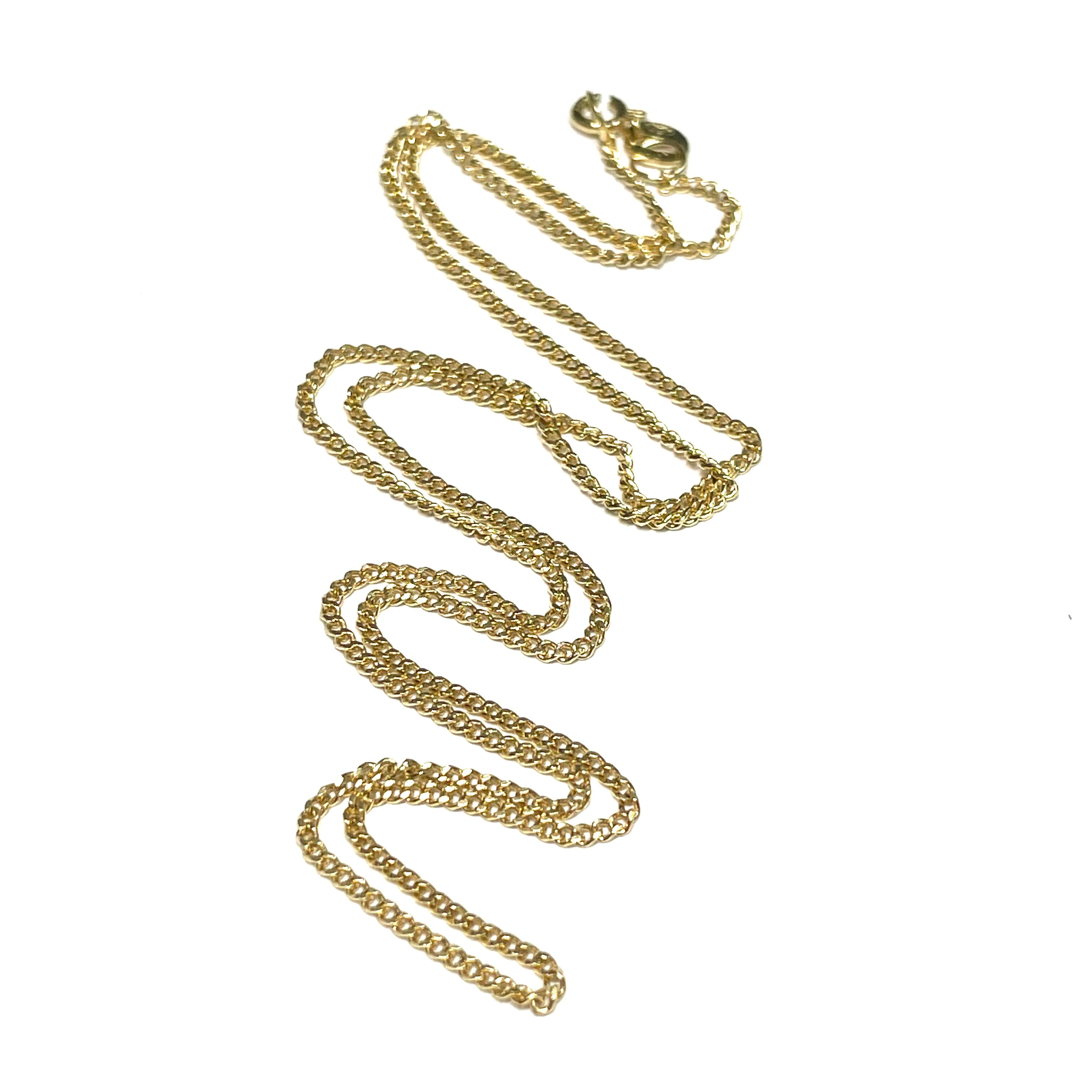 18" 18k Yellow Gold Curb Link Chain