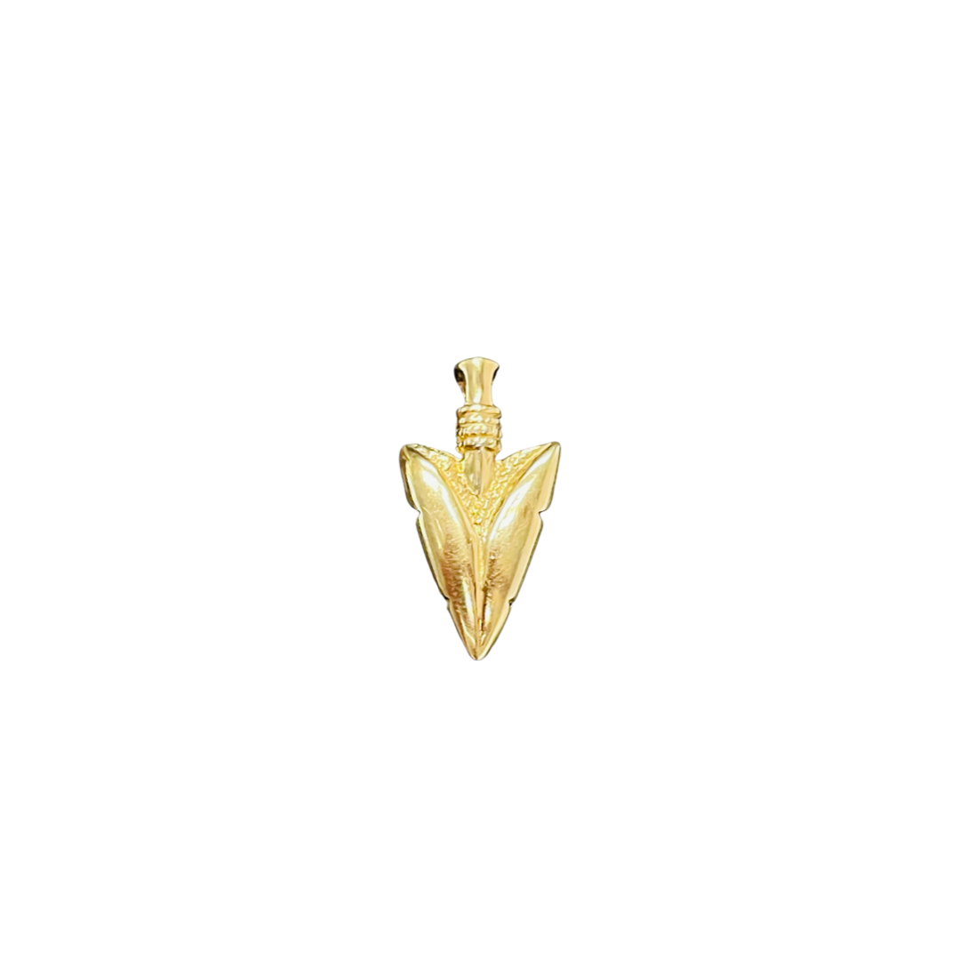 Awesome Arrowhead 14K Yellow Gold Charm Pendant