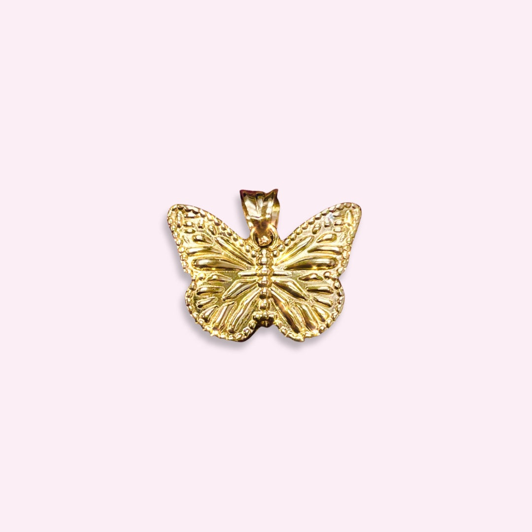 10K Yellow Gold Butterfly Charm Pendant