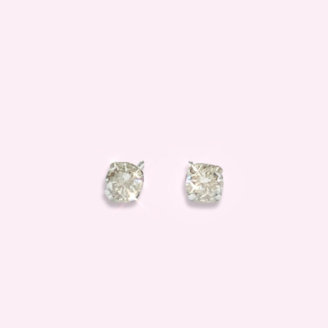 .40CTW Round  Brilliant Cut Natural Diamond Stud Earrings 14K White Gold