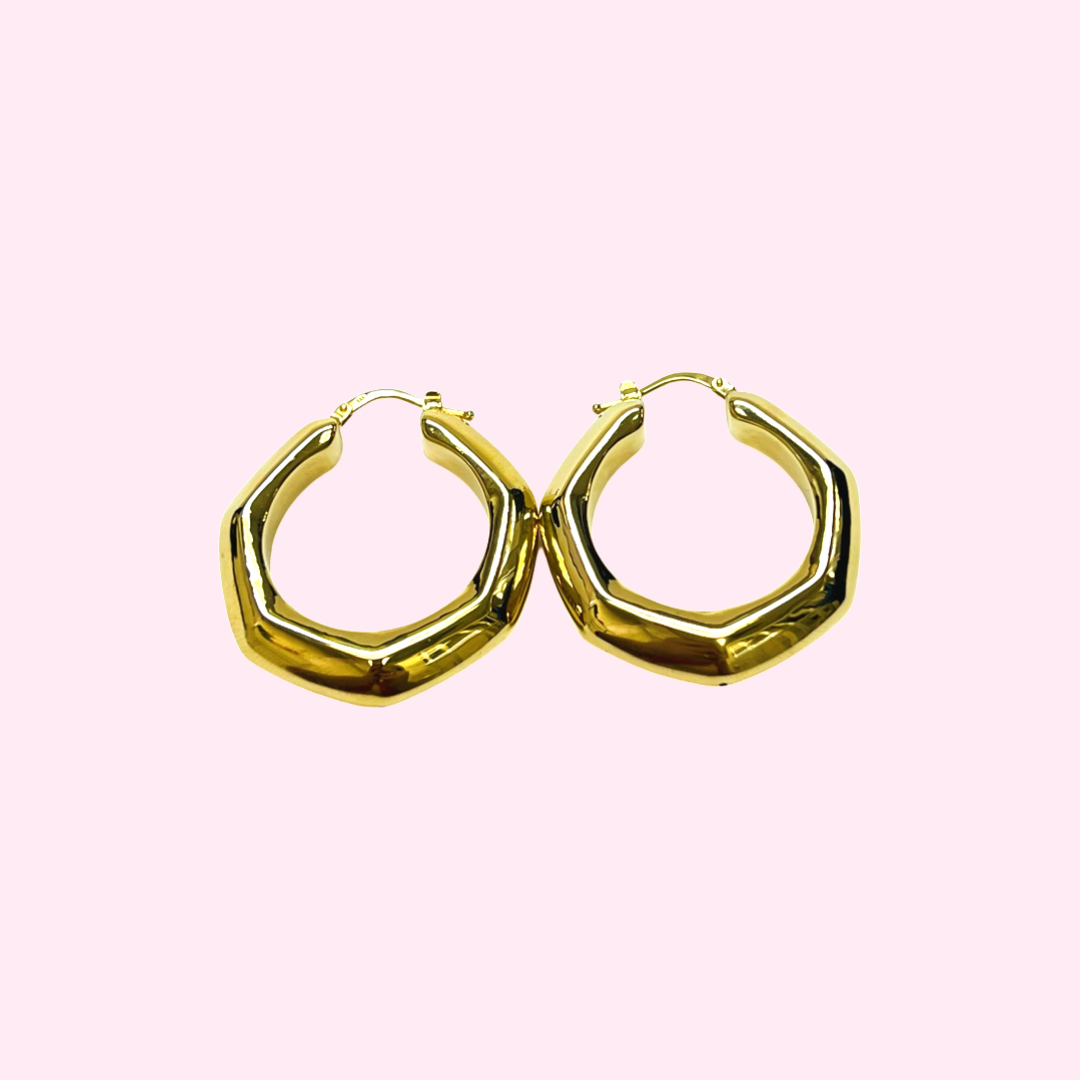 14K Yellow Gold Hoops