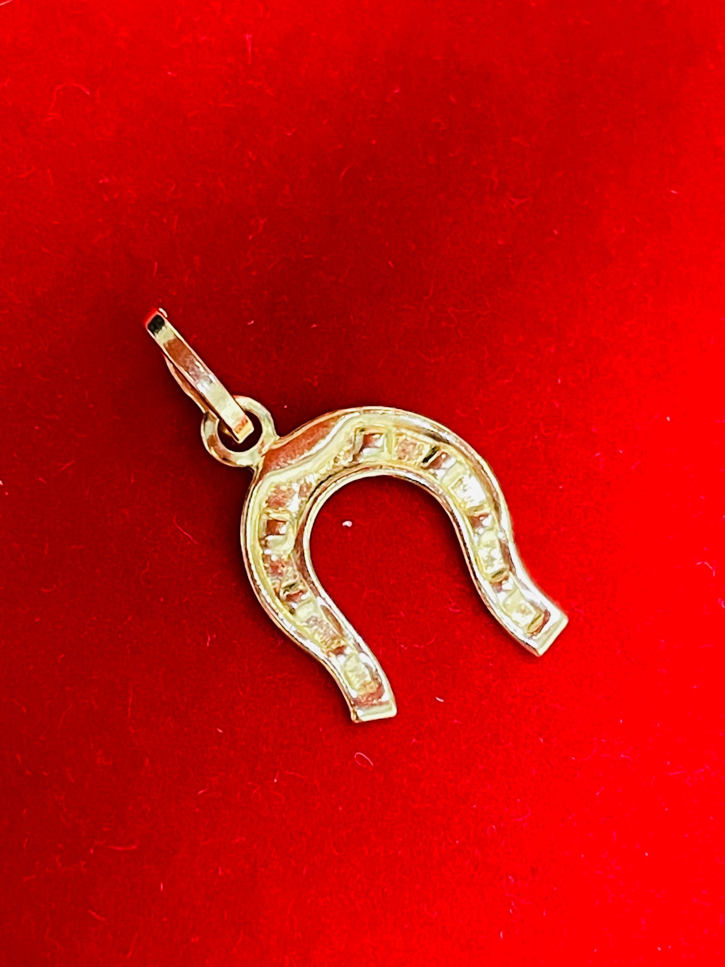 Lucky Horsehoe 14K Yellow Gold Charm Pendant