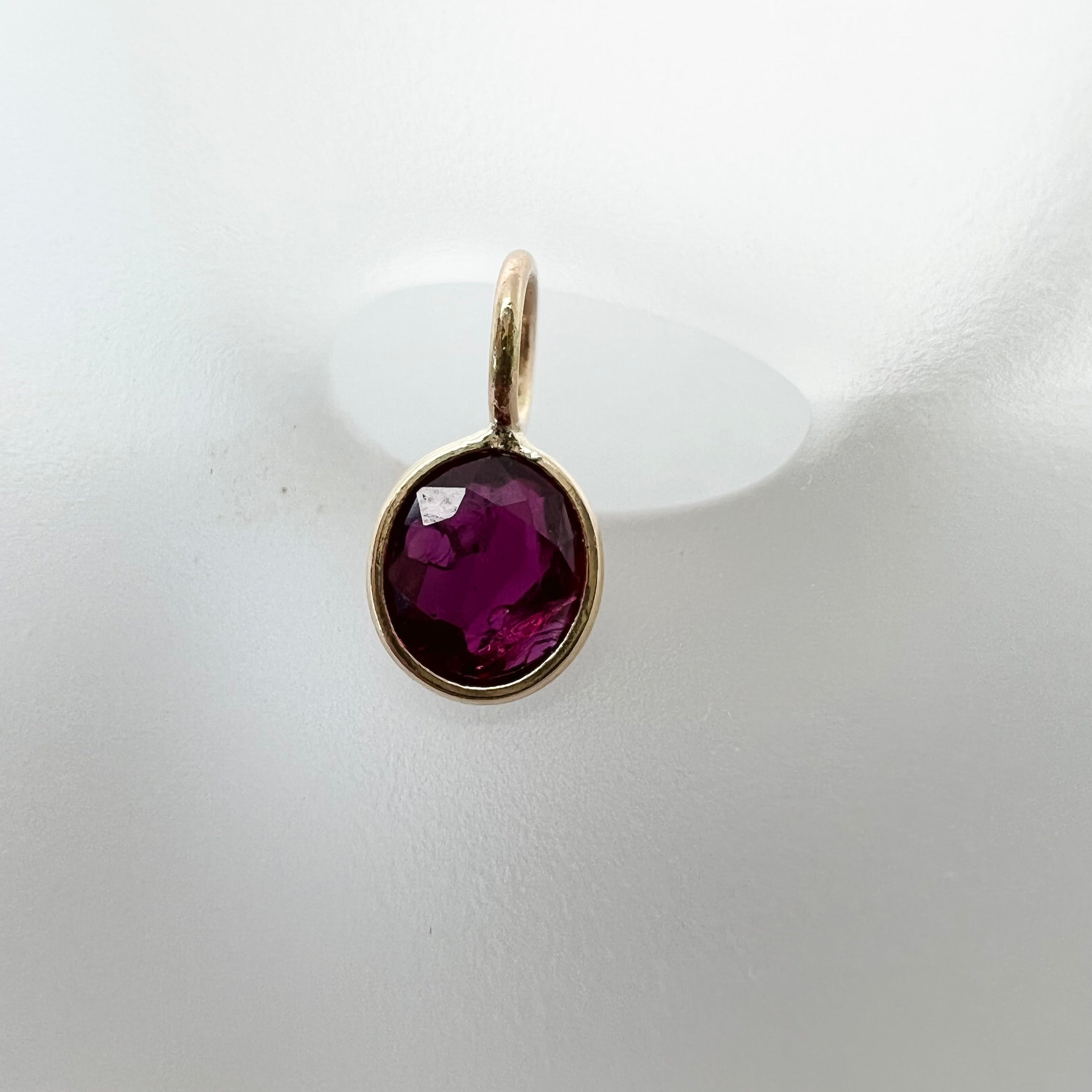 .59CT Natural Marquise Round Ruby 14K Yellow Gold Pendant Charm 10x5mm