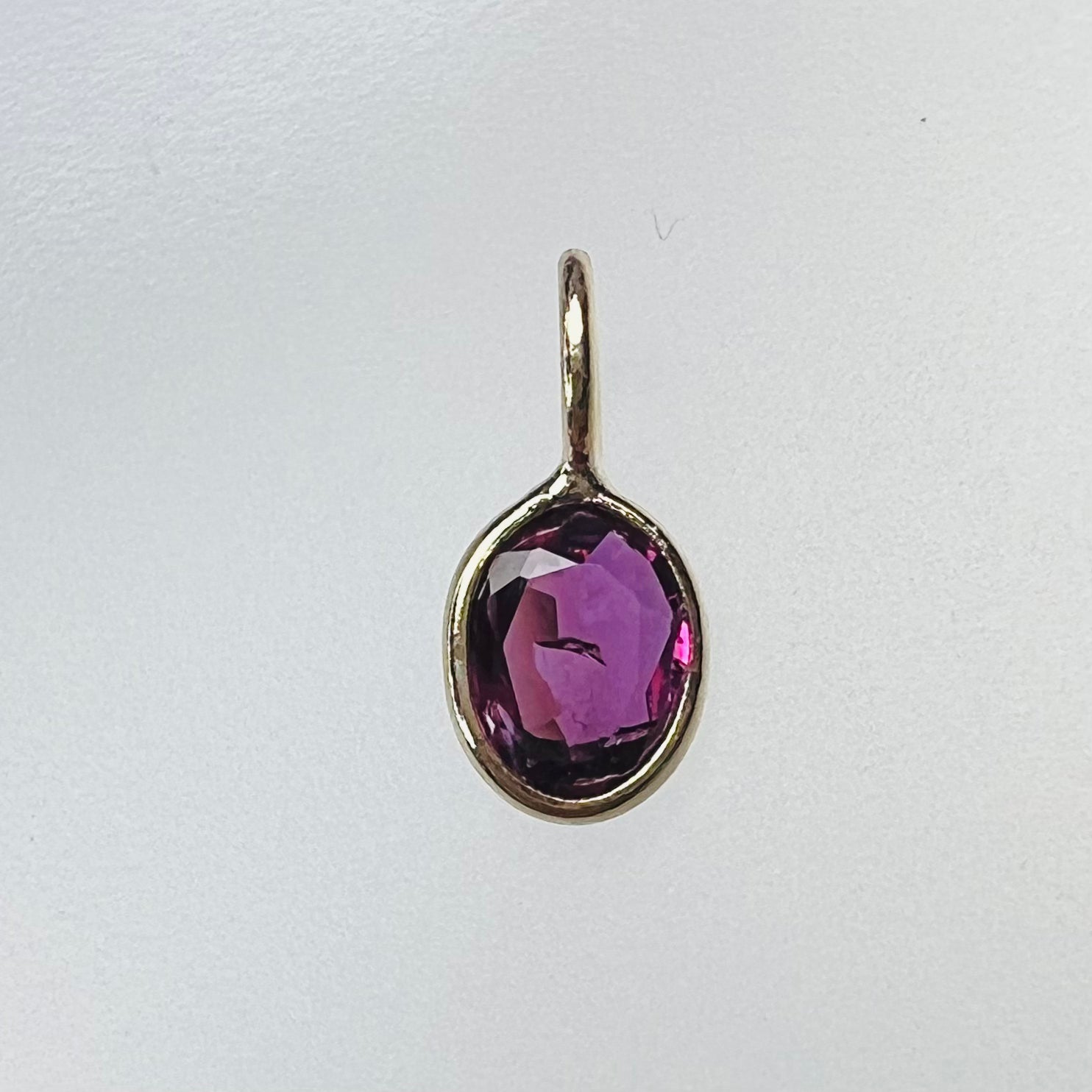 .60CT Natural Oval Ruby 14K Yellow Gold Pendant Charm 10x4mm