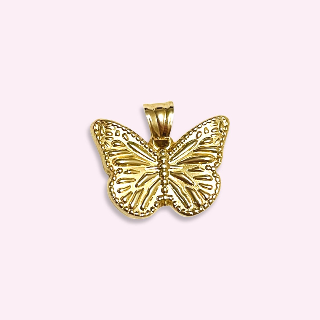 10K Yellow Gold Butterfly Charm Pendant