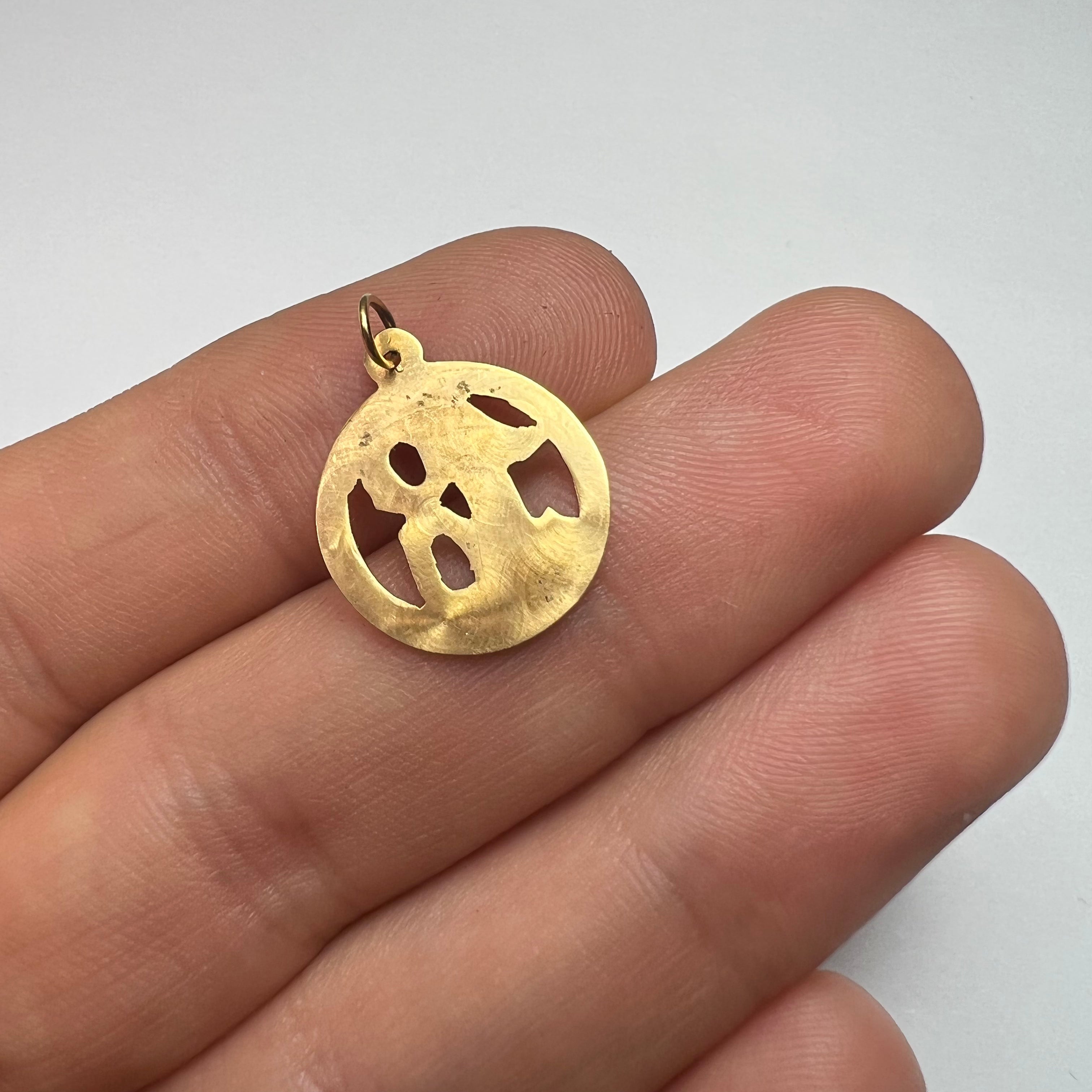 Circle Number 18 Pendant 14K Yellow Gold