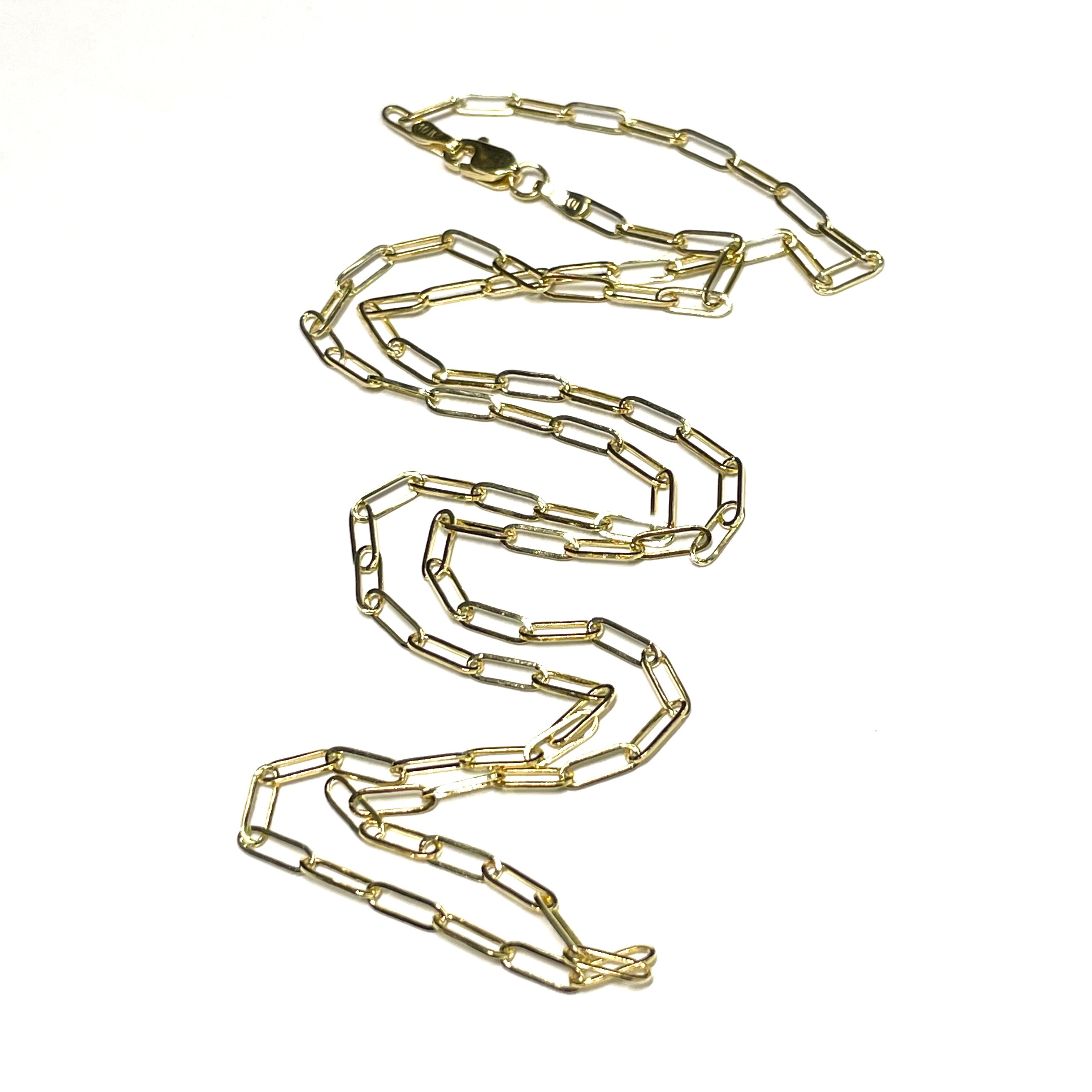 Paper Clip Chain 20” 6x2mm 10k Yellow Gold