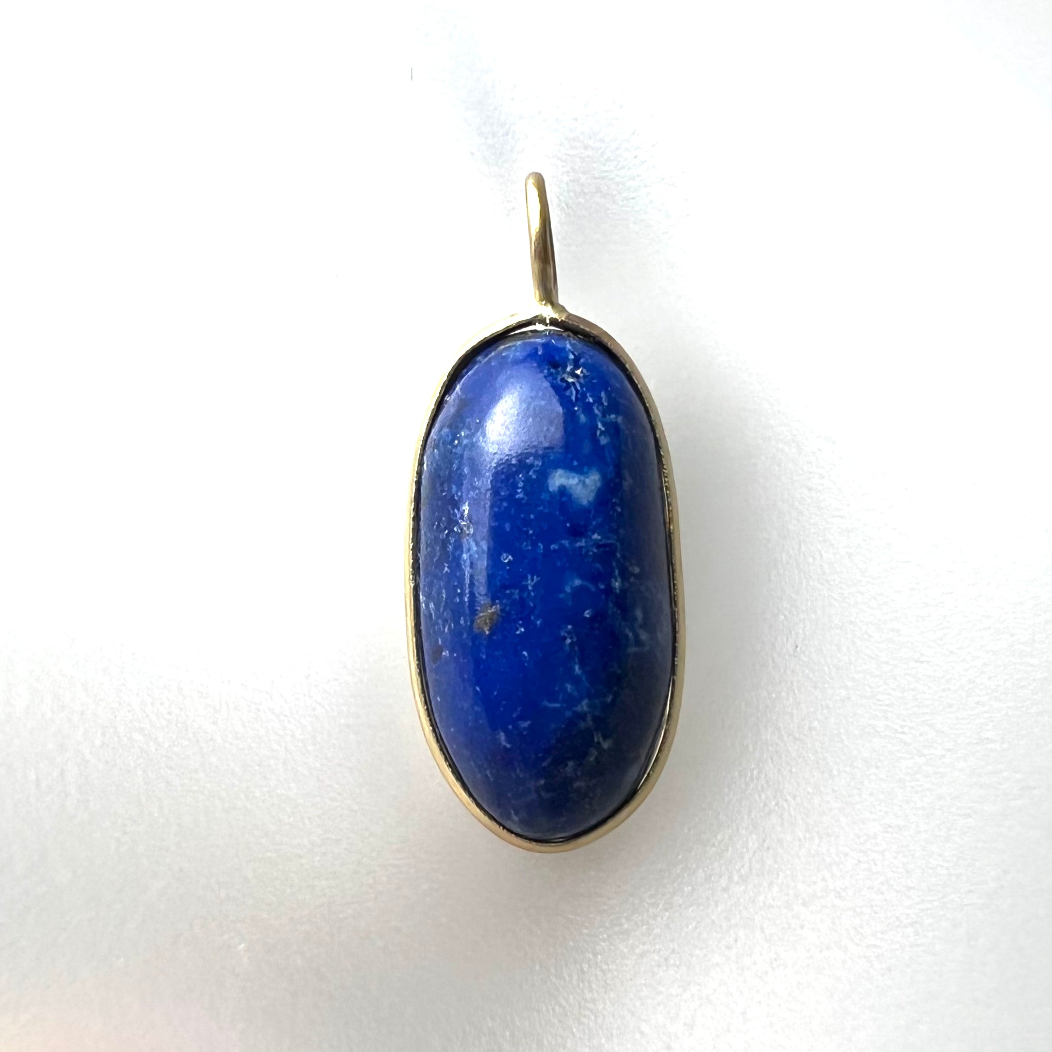 14k Lapis Yellow Gold Pendant Charm 21x9mm