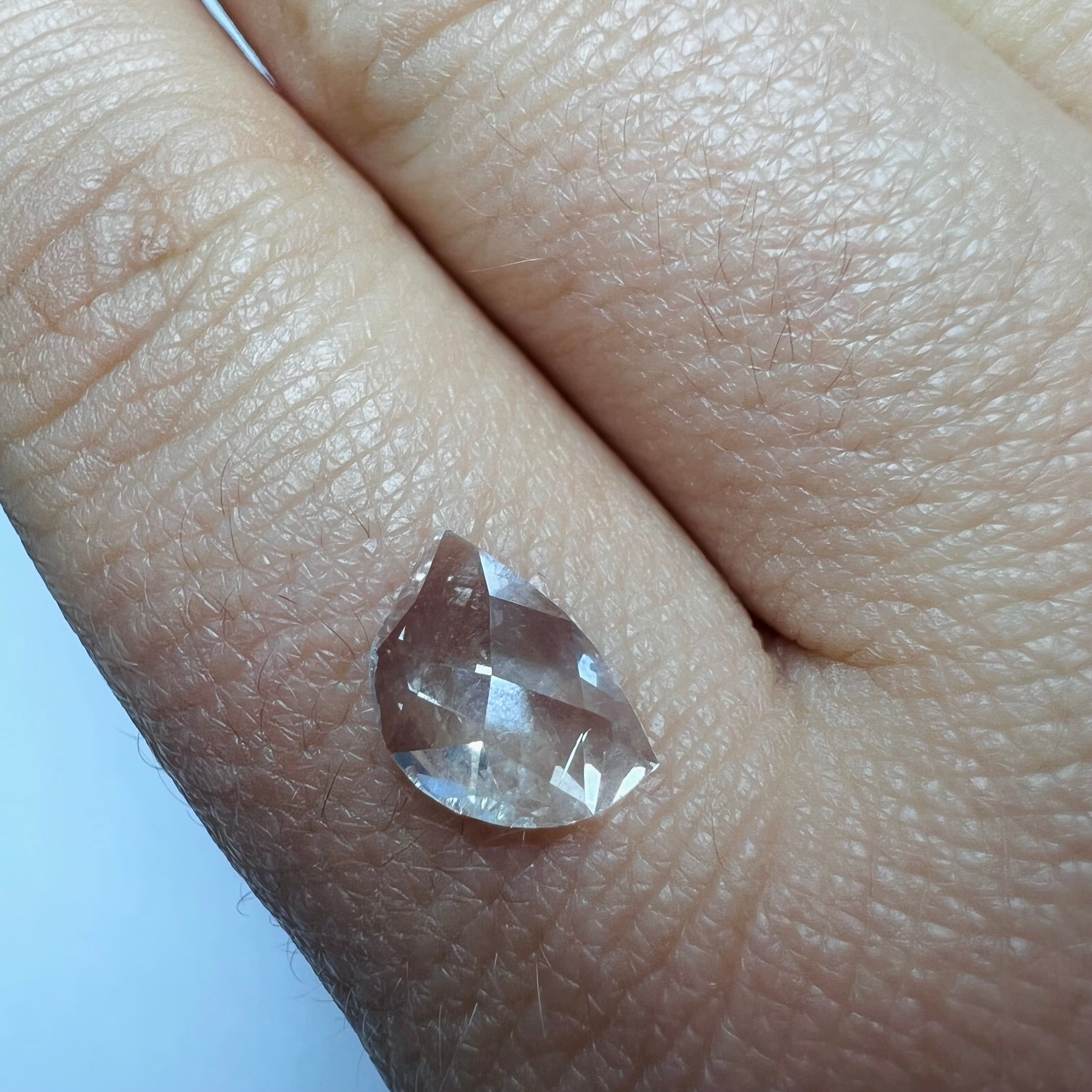 1.01CT Half Moon Rose Cut Diamond H I2 9.68x6.51x2.46mm Natural Earth mined