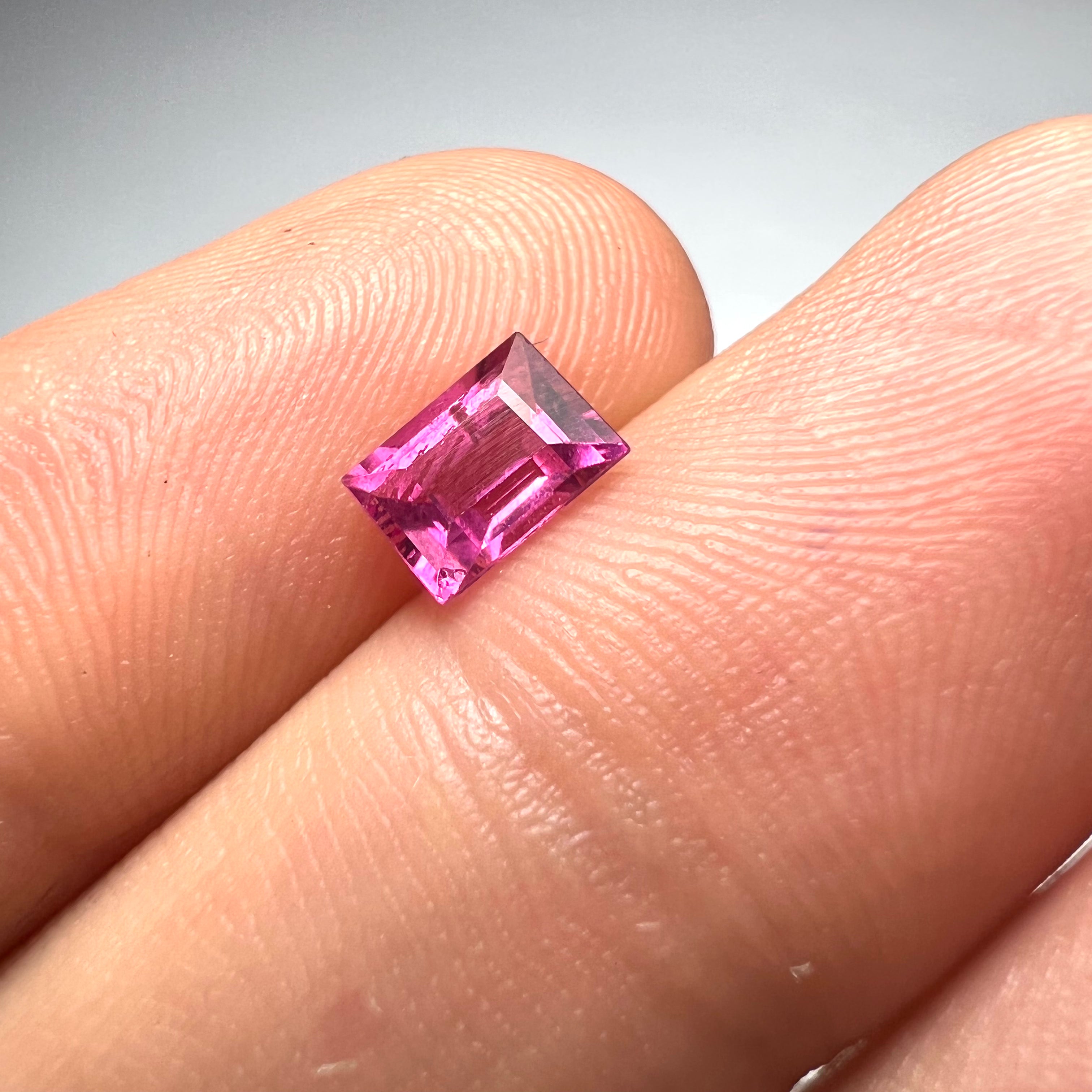.73CT Natural Pink Rectangle Tourmaline 7x4x2.7mm Earth mined Gemstone