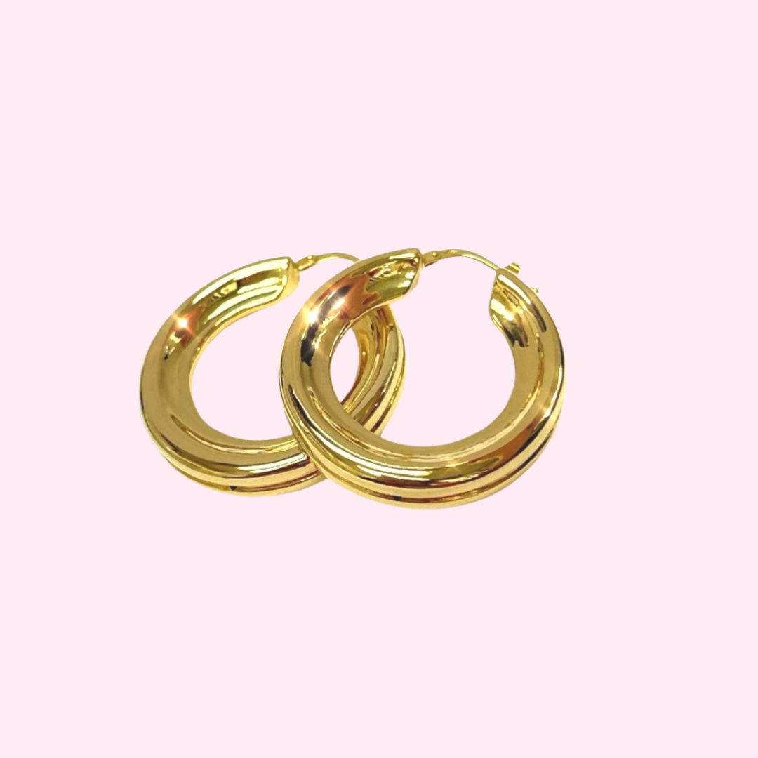 14K Yellow Gold Hoops