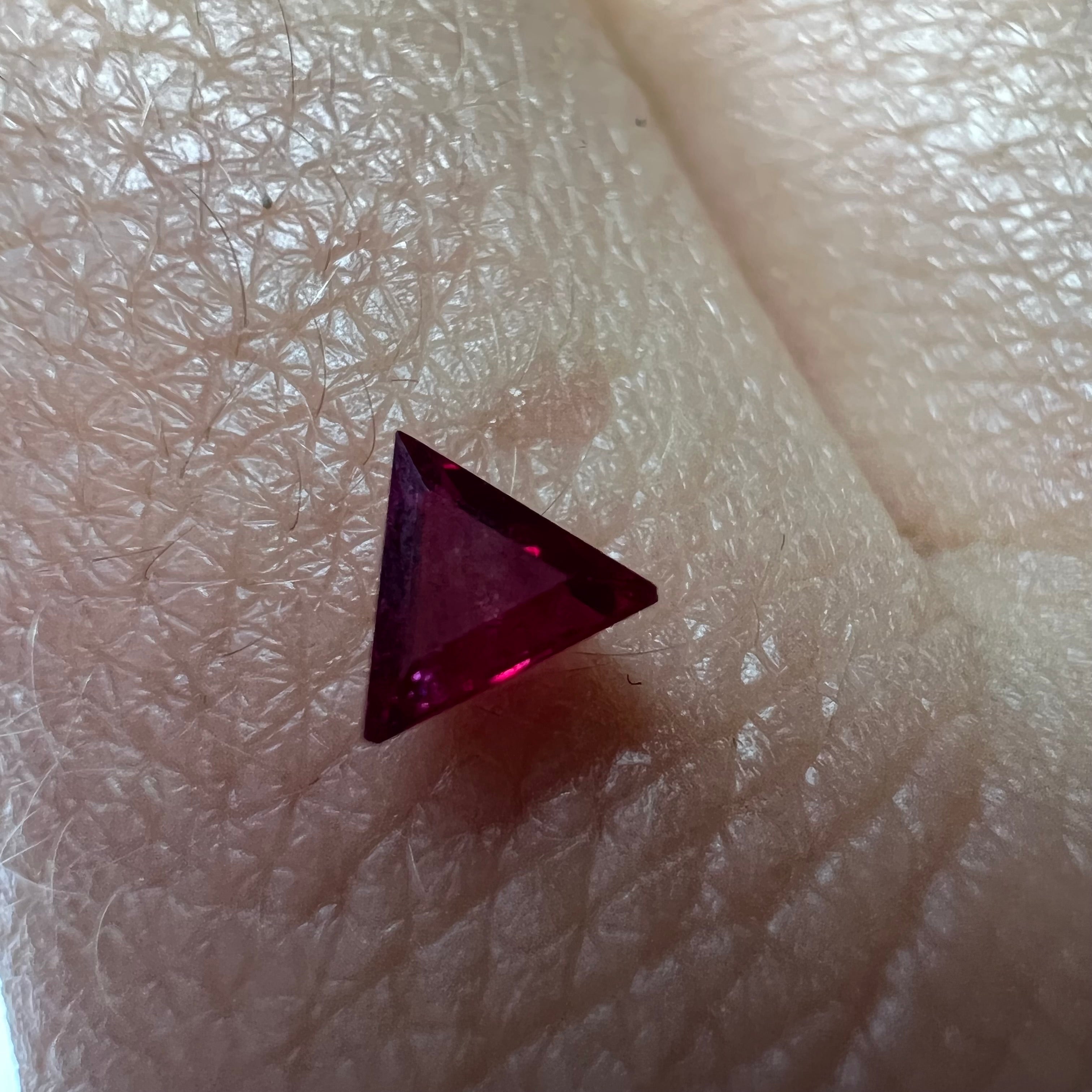 .31CT Loose Trillion Cut Ruby 4.11x4.16x2.12mm Earth mined Gemstone