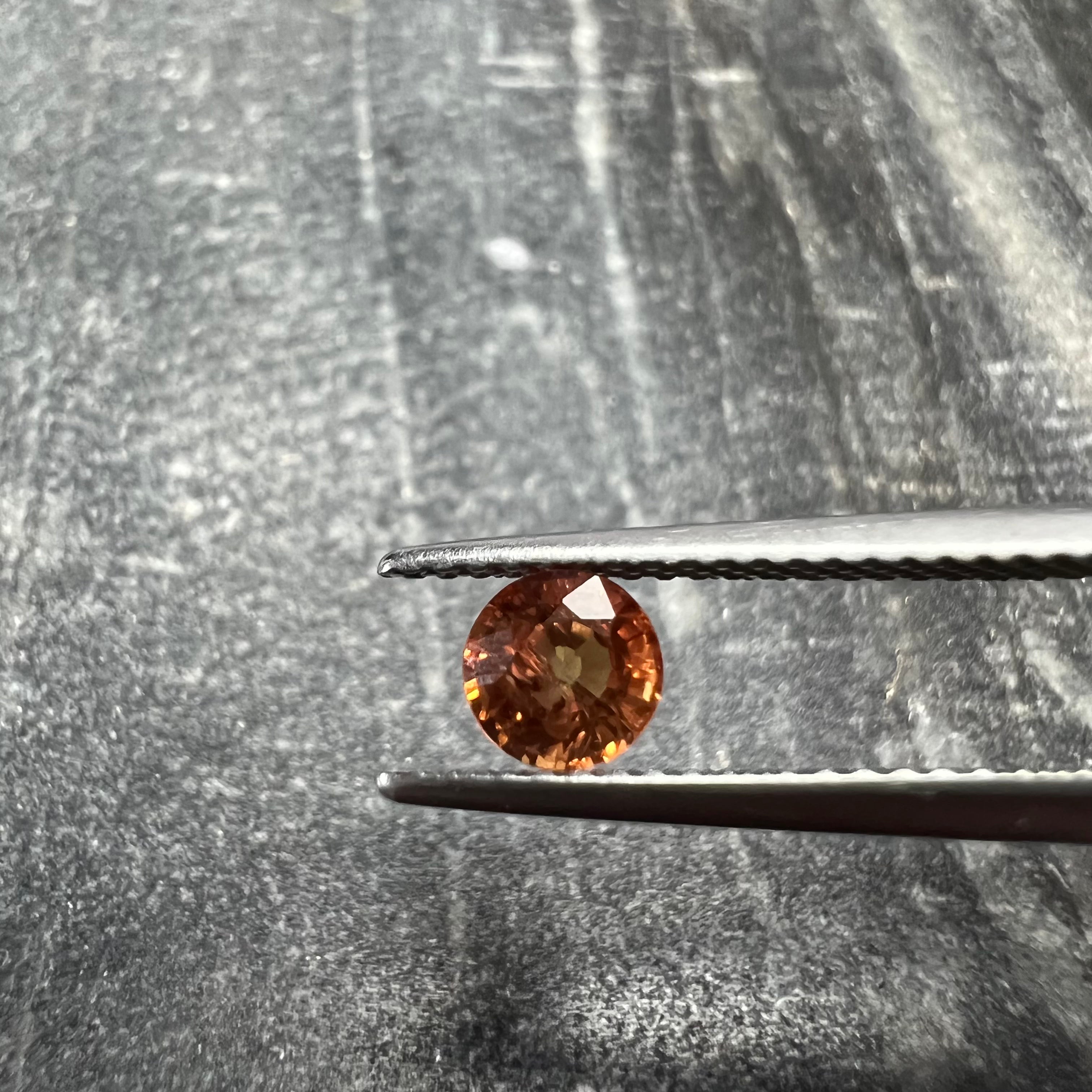 .65CT Loose Round Orange Sapphire 4.85x3.39mm Earth mined Gemstone