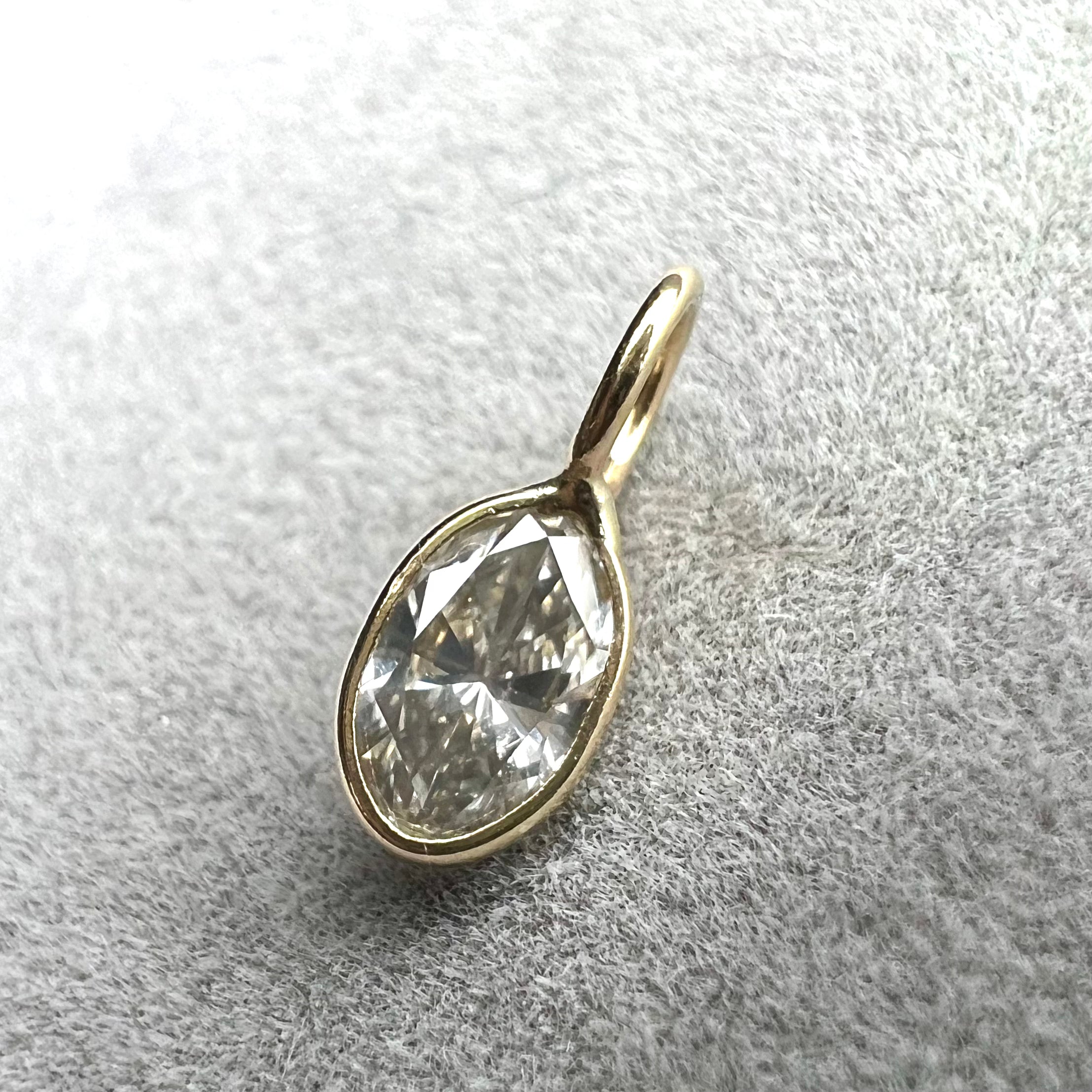 .43ct Diamond Pendant Charm 14K Yellow Gold 10x4mm