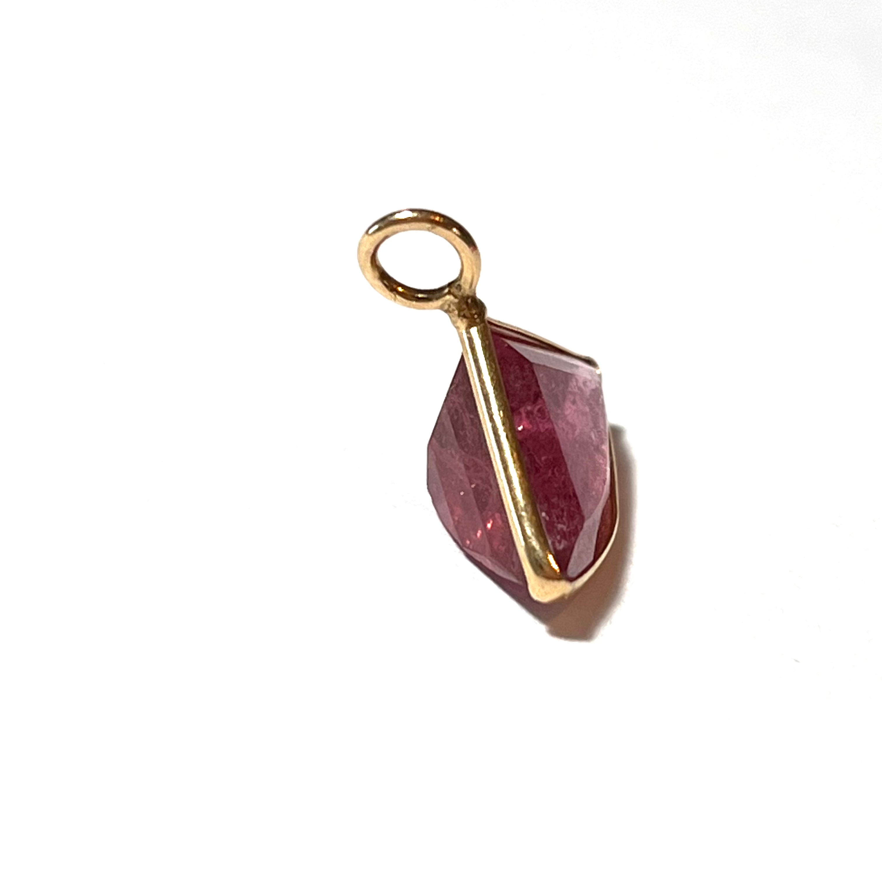 4CT Pink Tourmaline Triangle charm