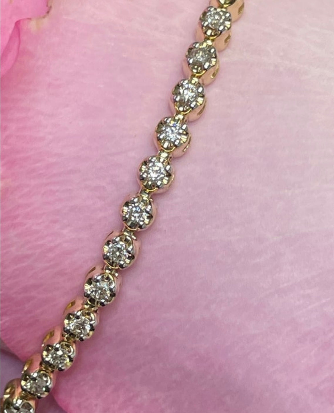 1CT Diamond Tennis Bracelet 10K Yellow Gold 7”