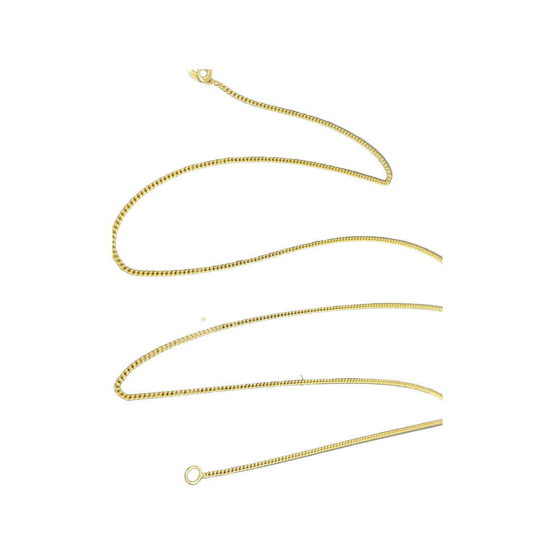 20” 1mm Solid 14K Yellow Gold Curb Chain Necklace