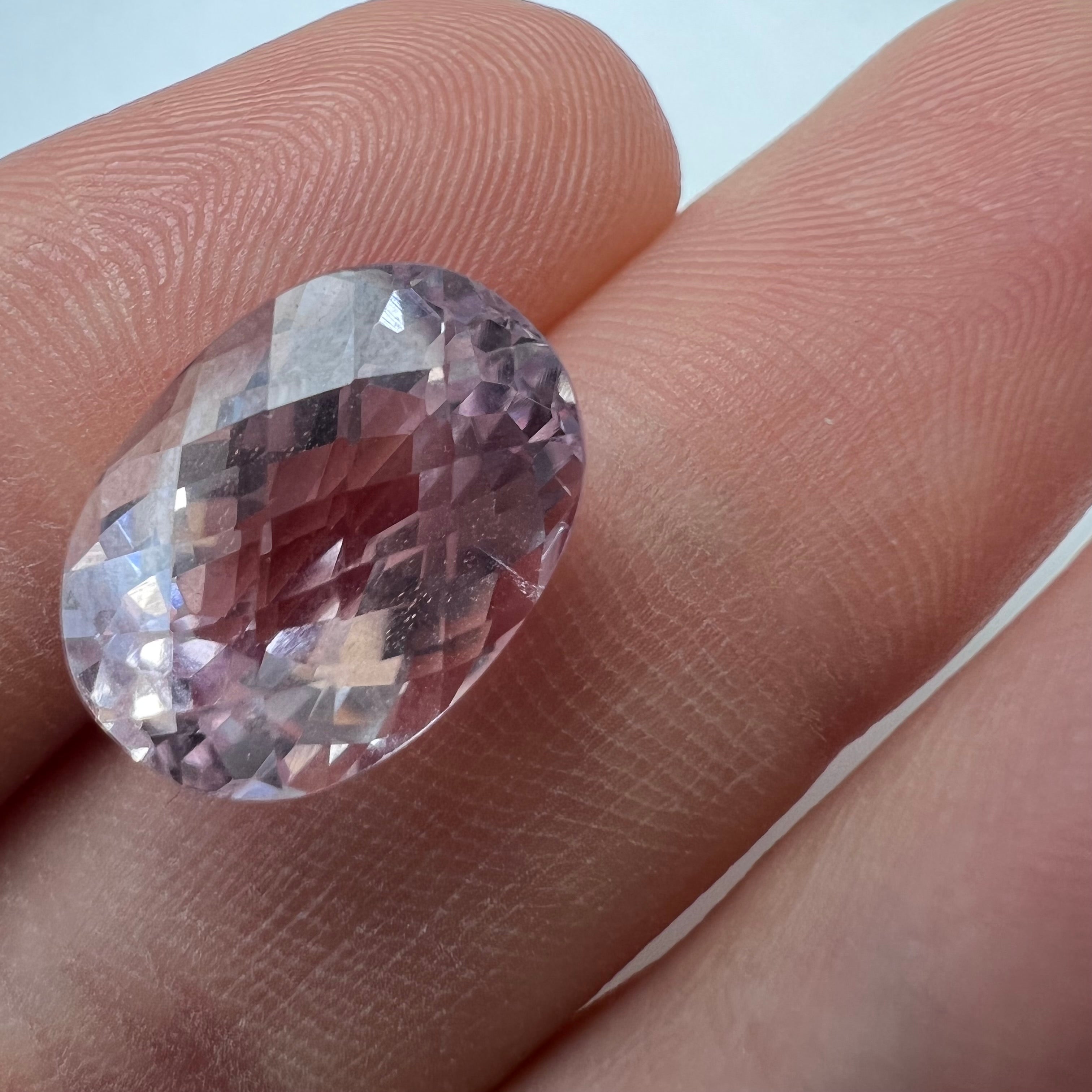 8.42CTW Natural Faceted Oval Kunzite 14.20x10.10mm Earth mined Gemstone