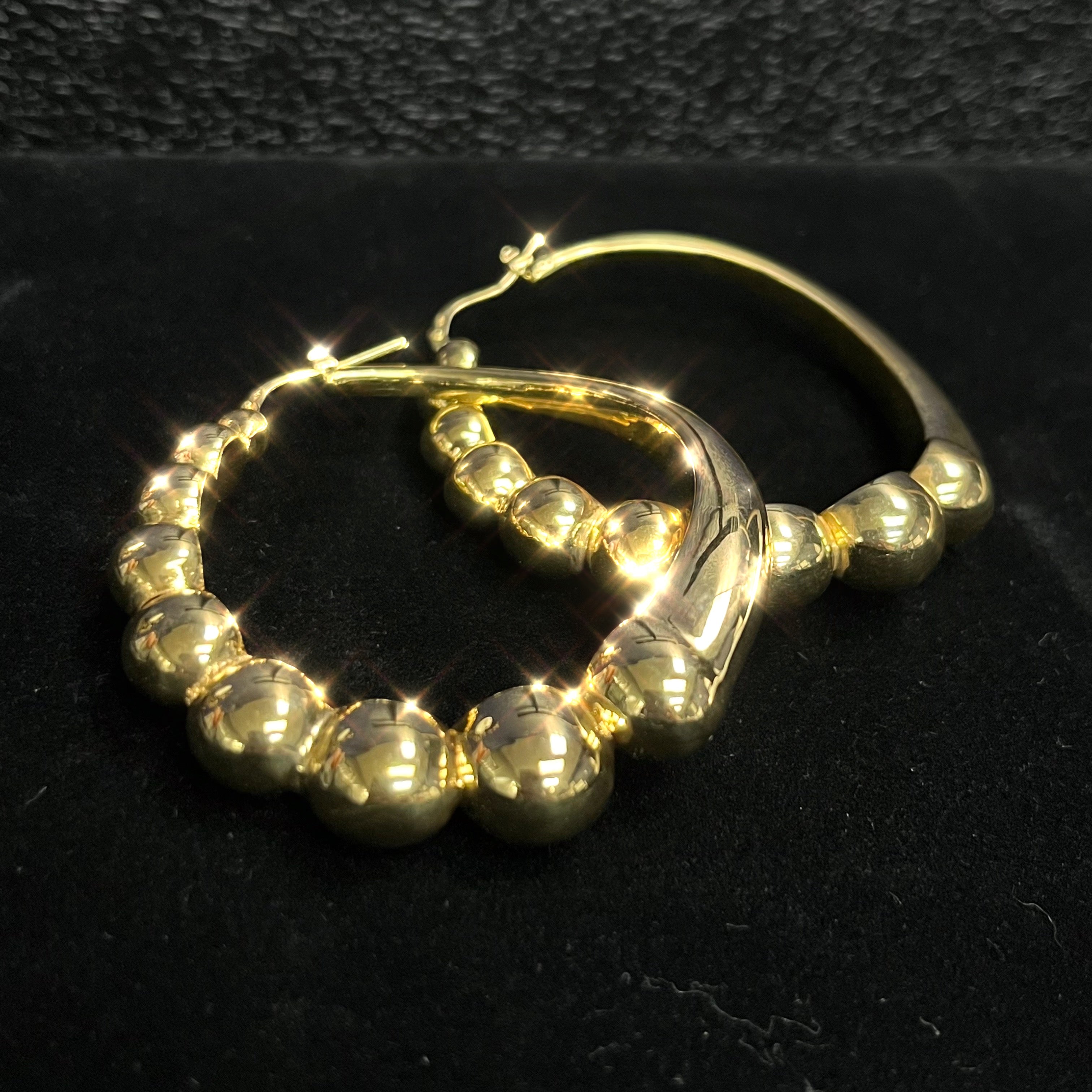 Bubbly & Bendy Sleek 2" 14K Yellow Gold Puffy Hoop Earrings