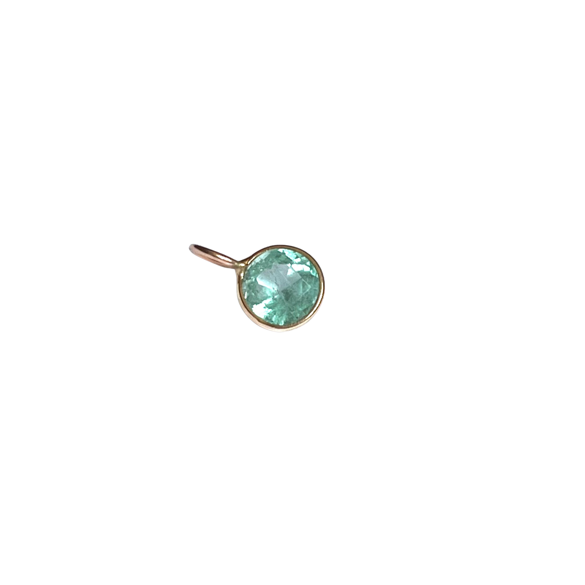 .92ct Round Colombian Emerald 14K Yellow Gold Pendant Charm