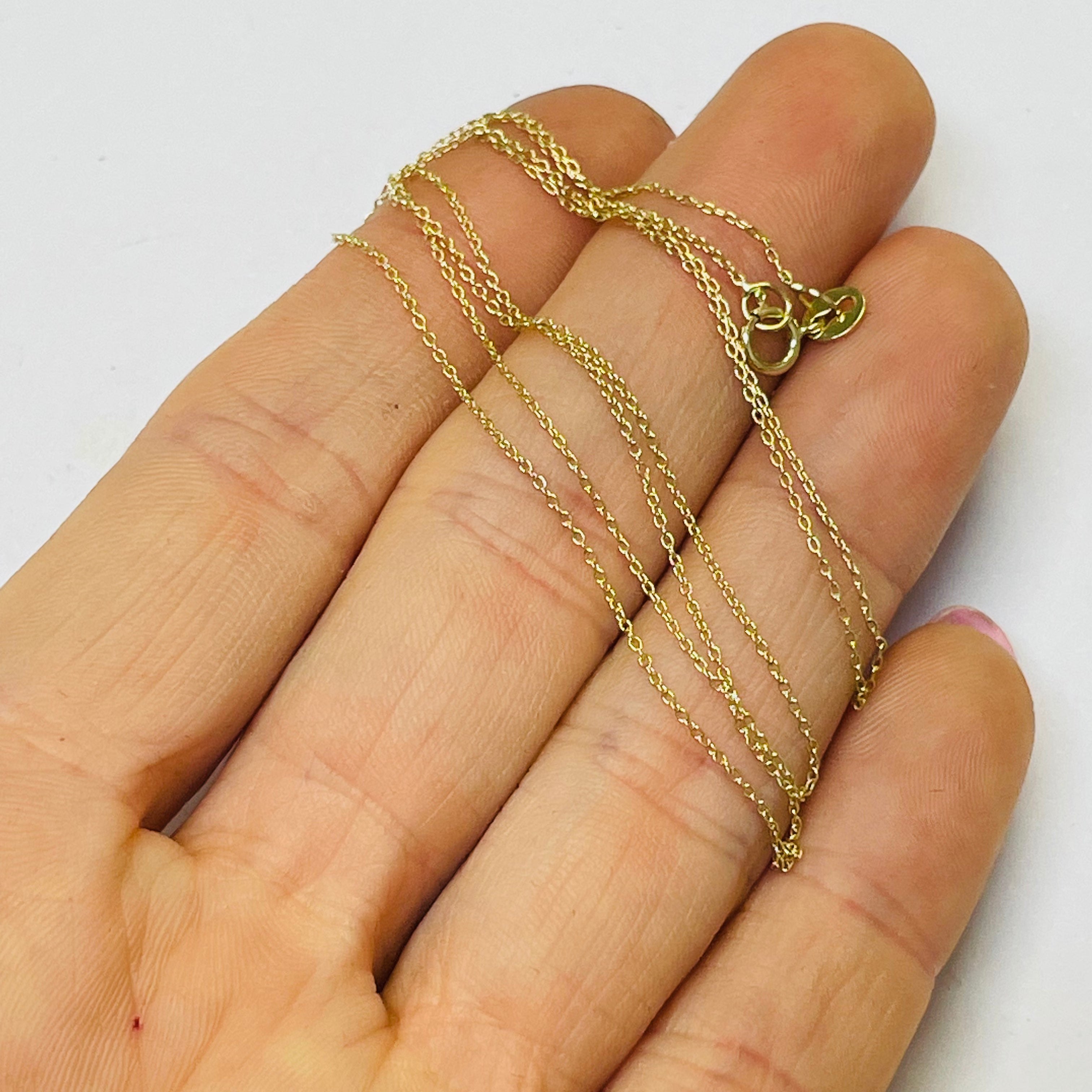 18” 14K Yellow Gold Silky Rolo Chain Necklace