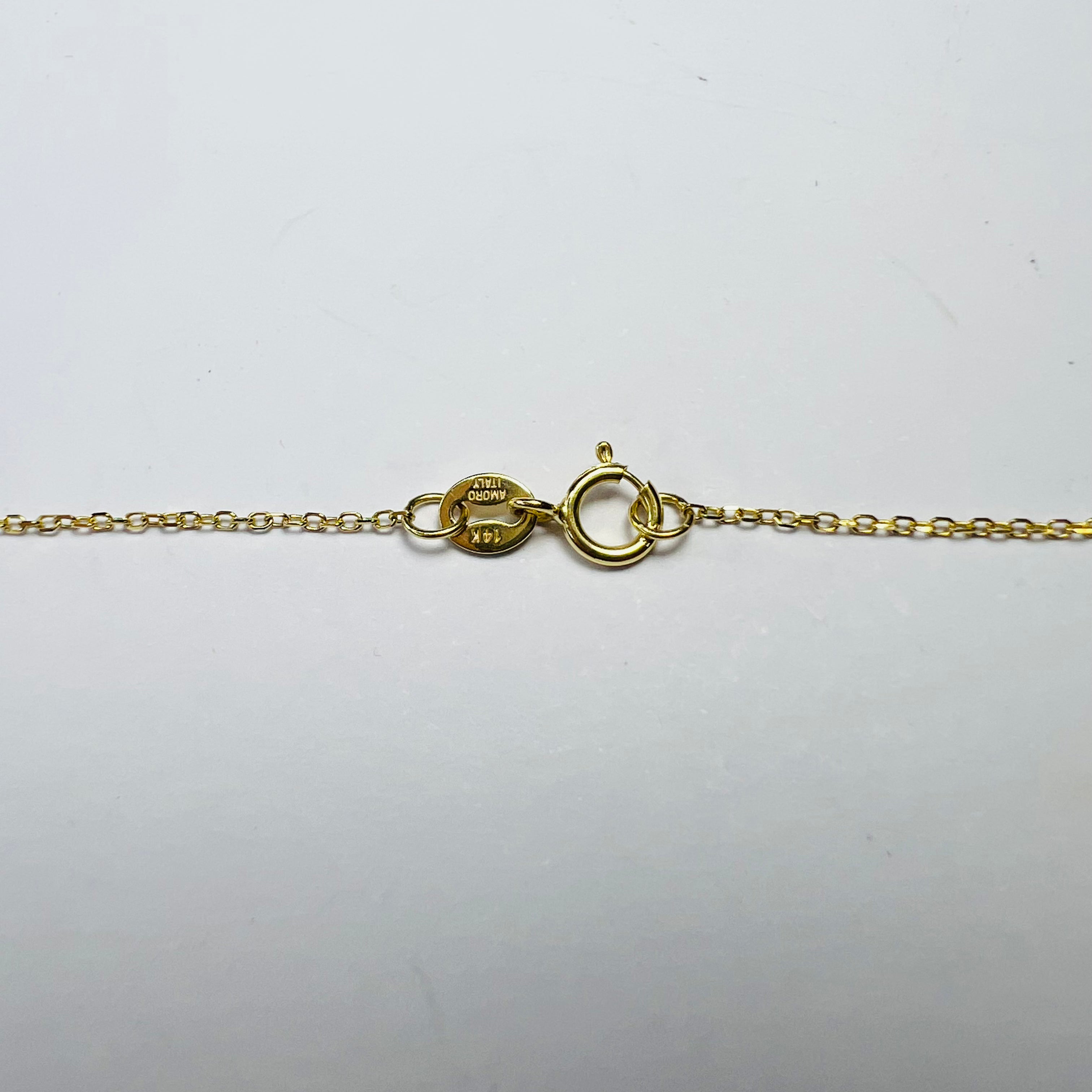 Oval Sapphire 18" .69g 14K Yellow Gold Cable Chain Necklace