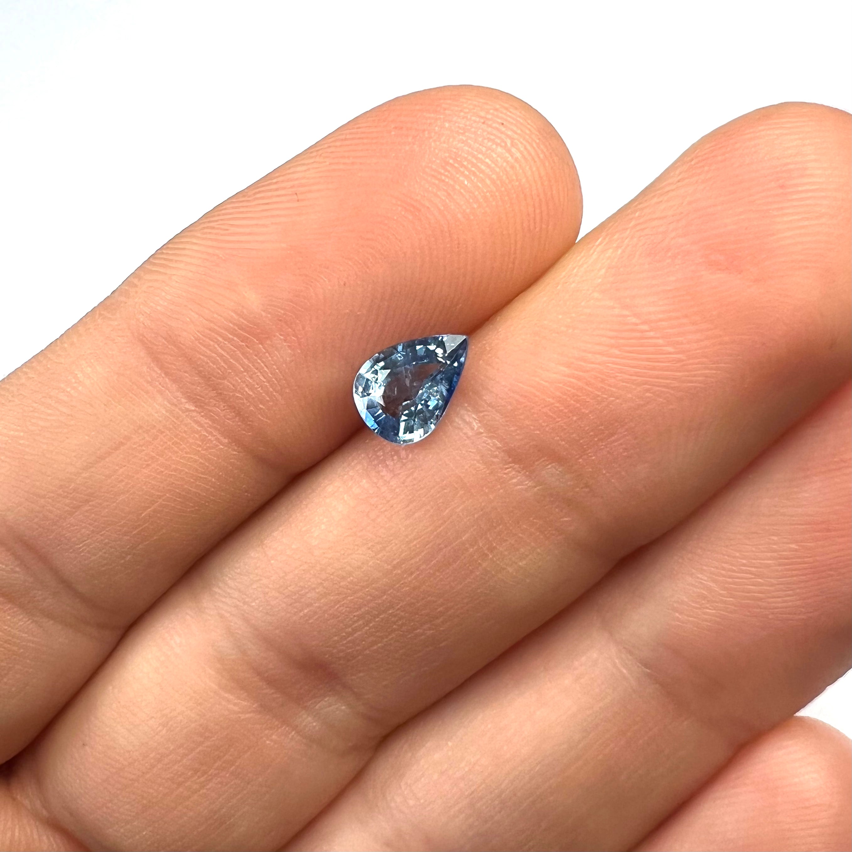 .93CTW Loose Pear Shape Sapphire 7.42x5.34x3.34mm Earth mined Gemstone