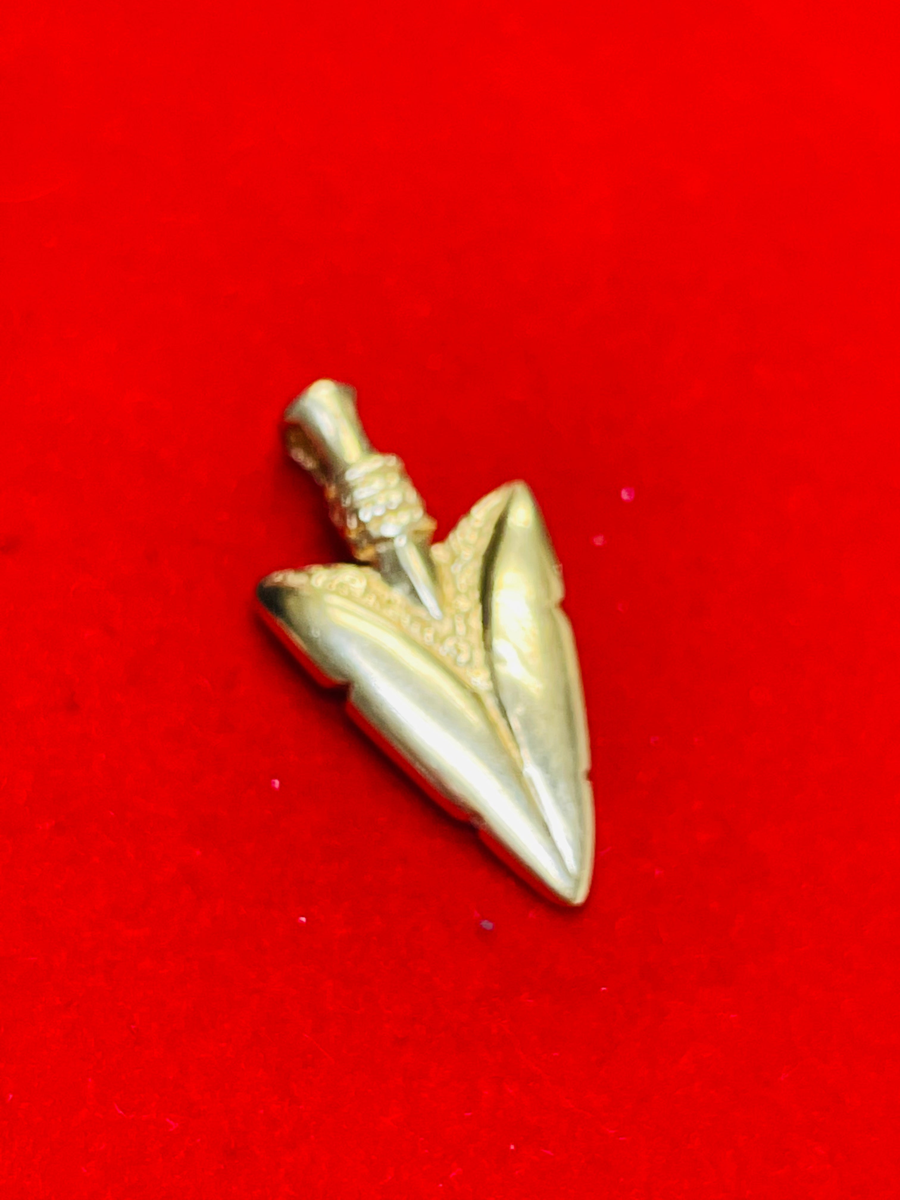 Awesome Arrowhead 14K Yellow Gold Charm Pendant