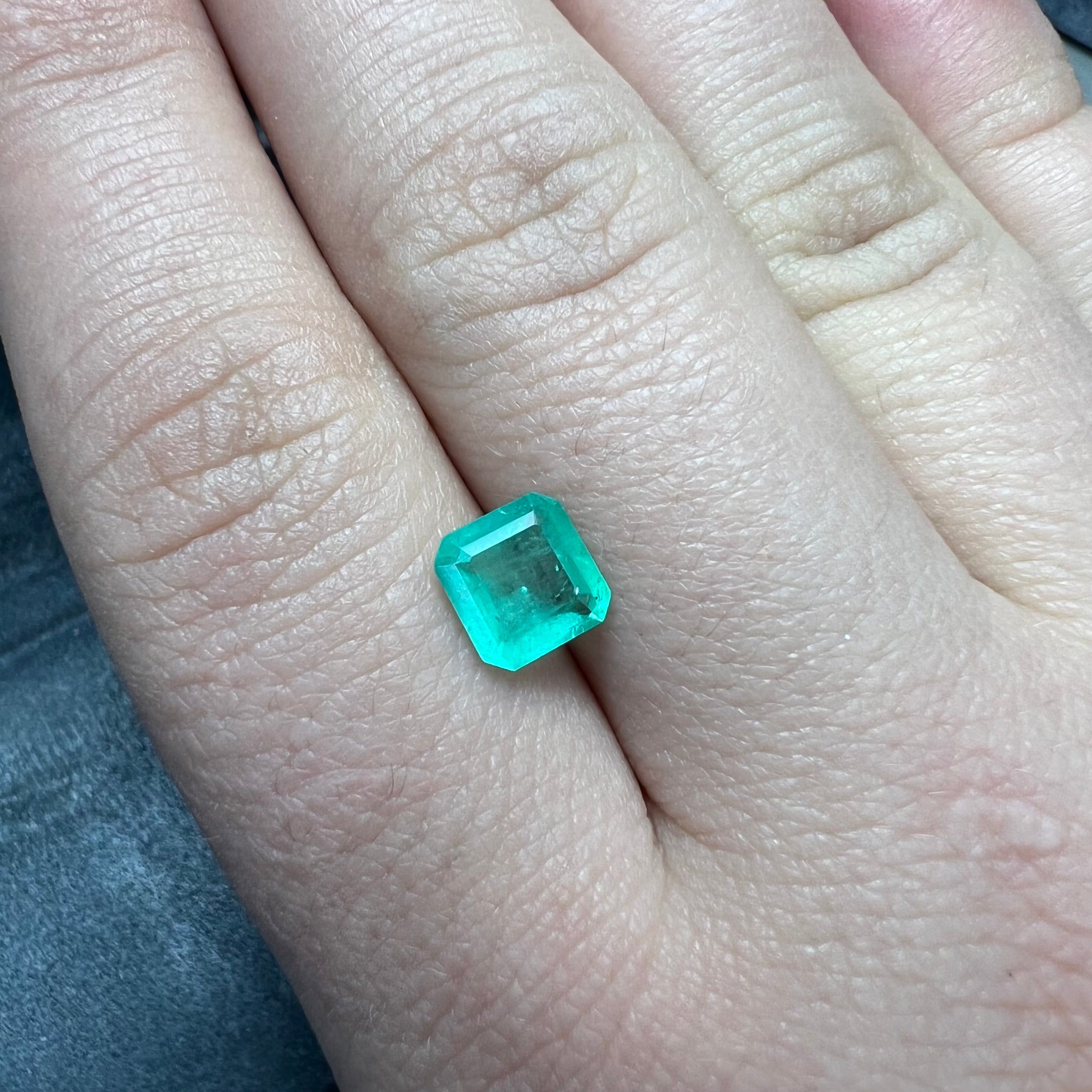 1.16CT Natural Colombian Emerald Loose Square Shape 7x7mm