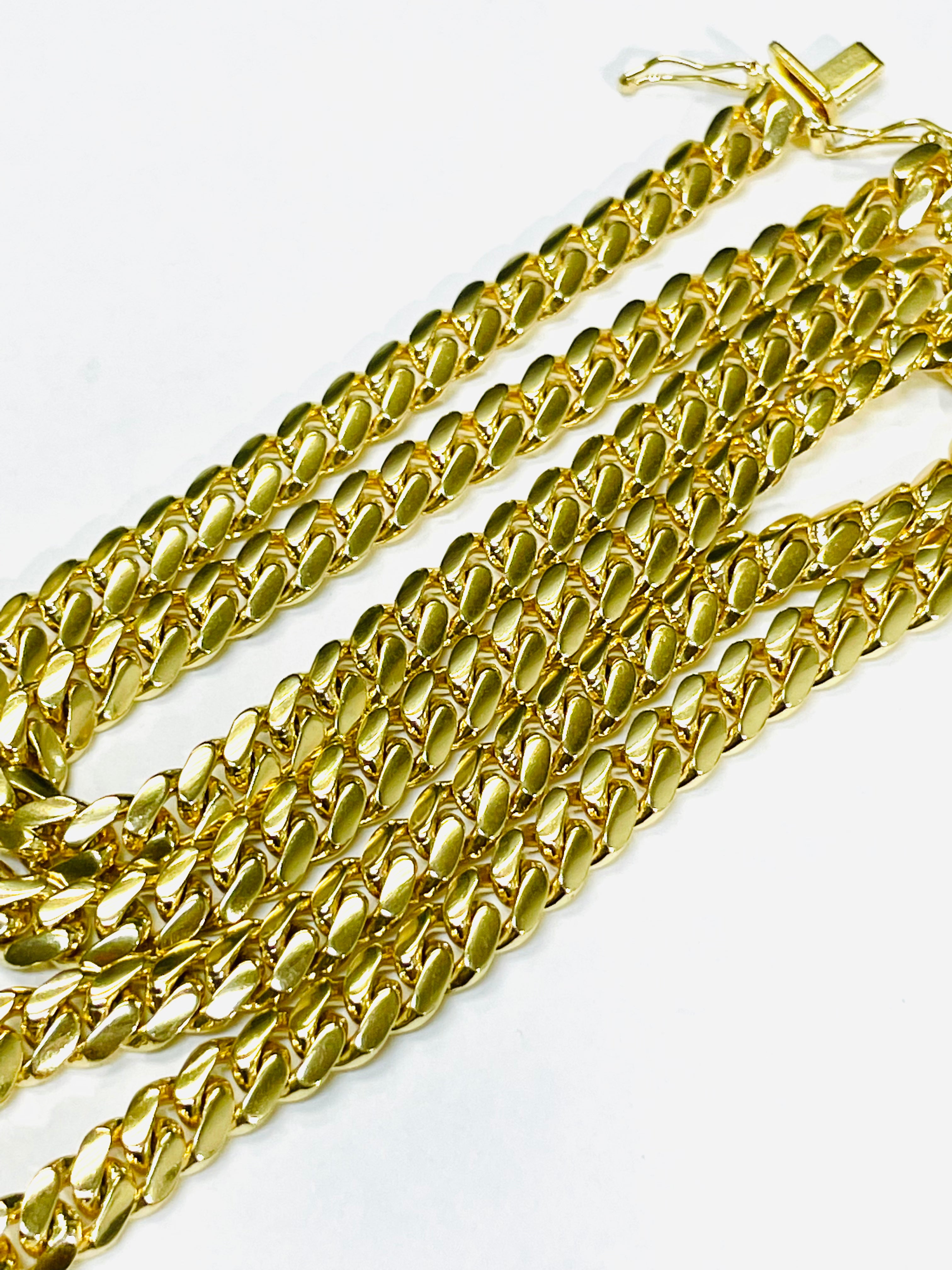 22” 6mm Solid 14K Yellow Gold Cuban Link Chain Necklace