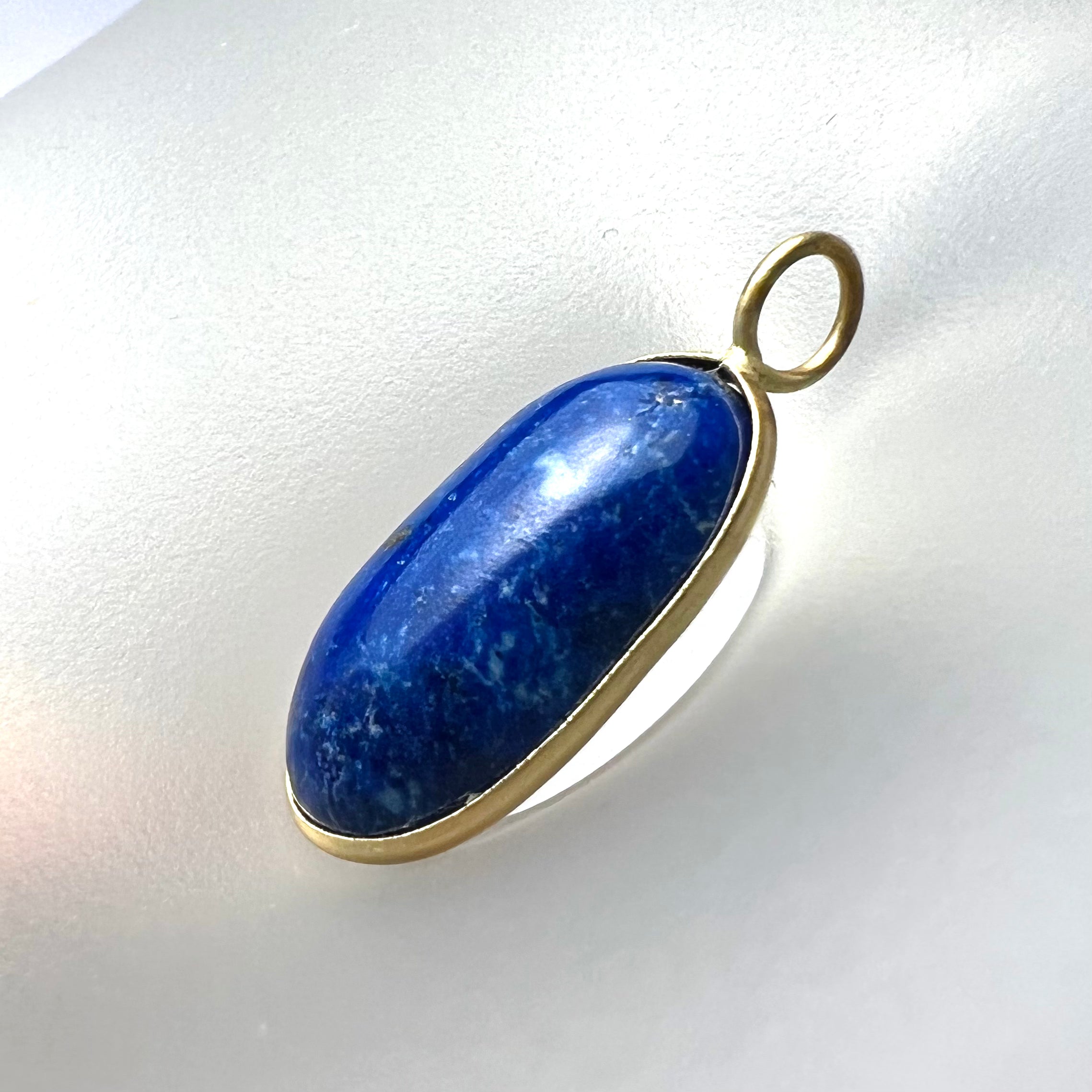 14k Lapis Yellow Gold Pendant Charm 21x9mm