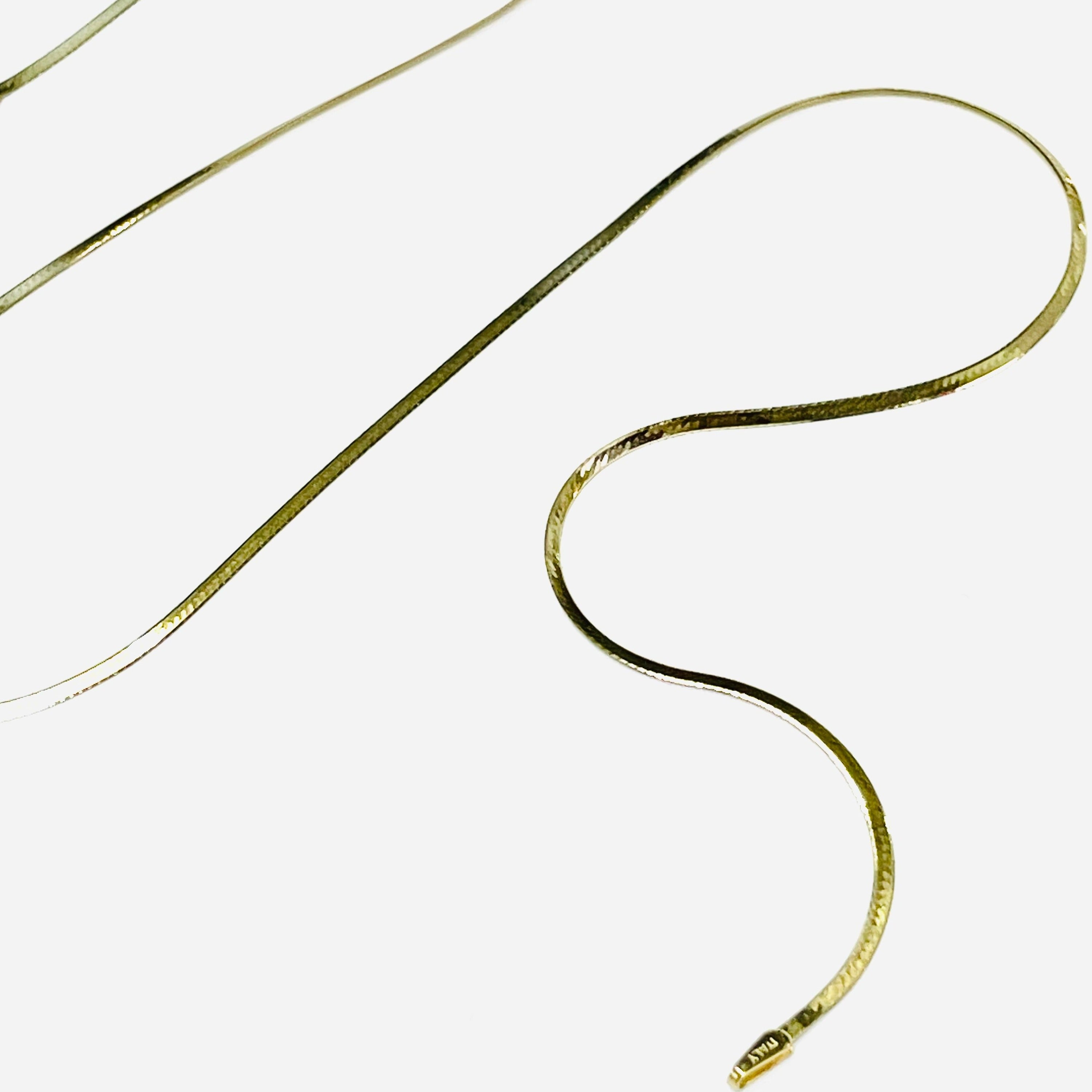 20" 1.3mm 14K Yellow Gold Herringbone Chain Necklace