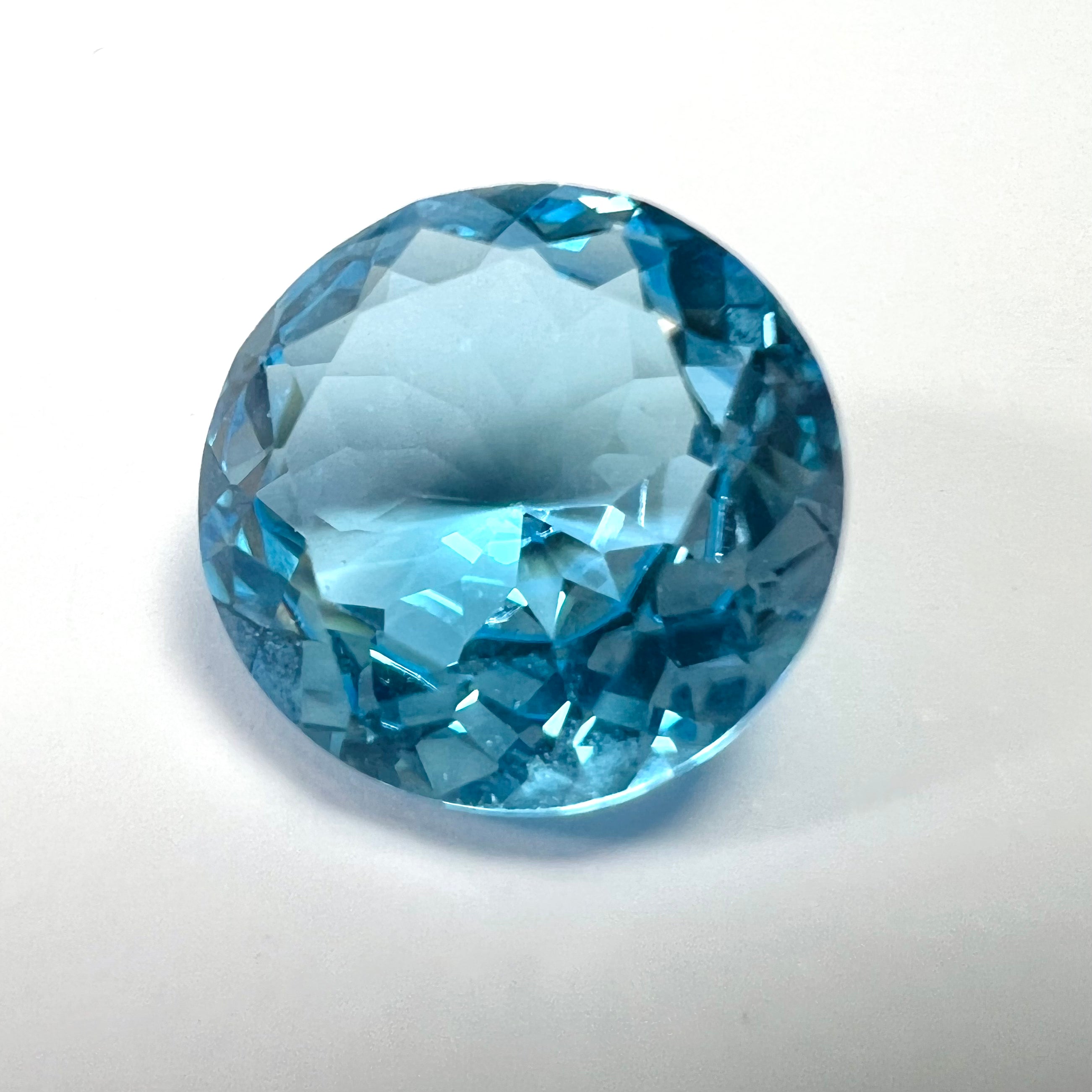12.67CTW Loose Natural Round Cut Topaz 14.80x7.80mm Earth mined Gemstone