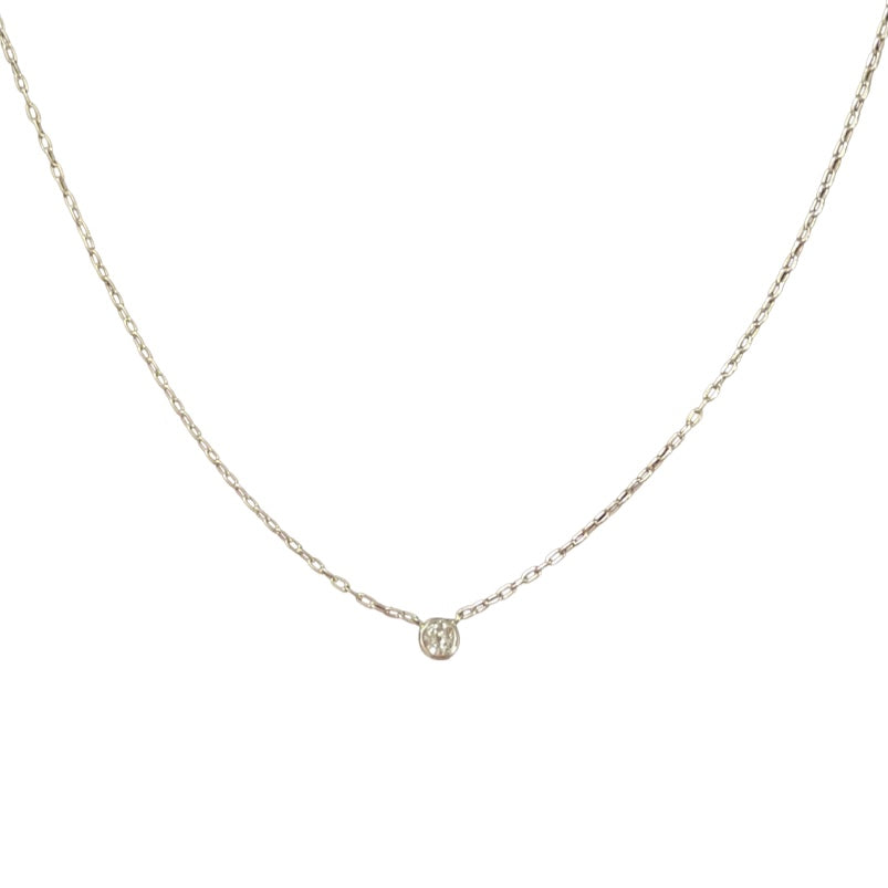 .24CT Round Diamond 14K White Gold Necklace