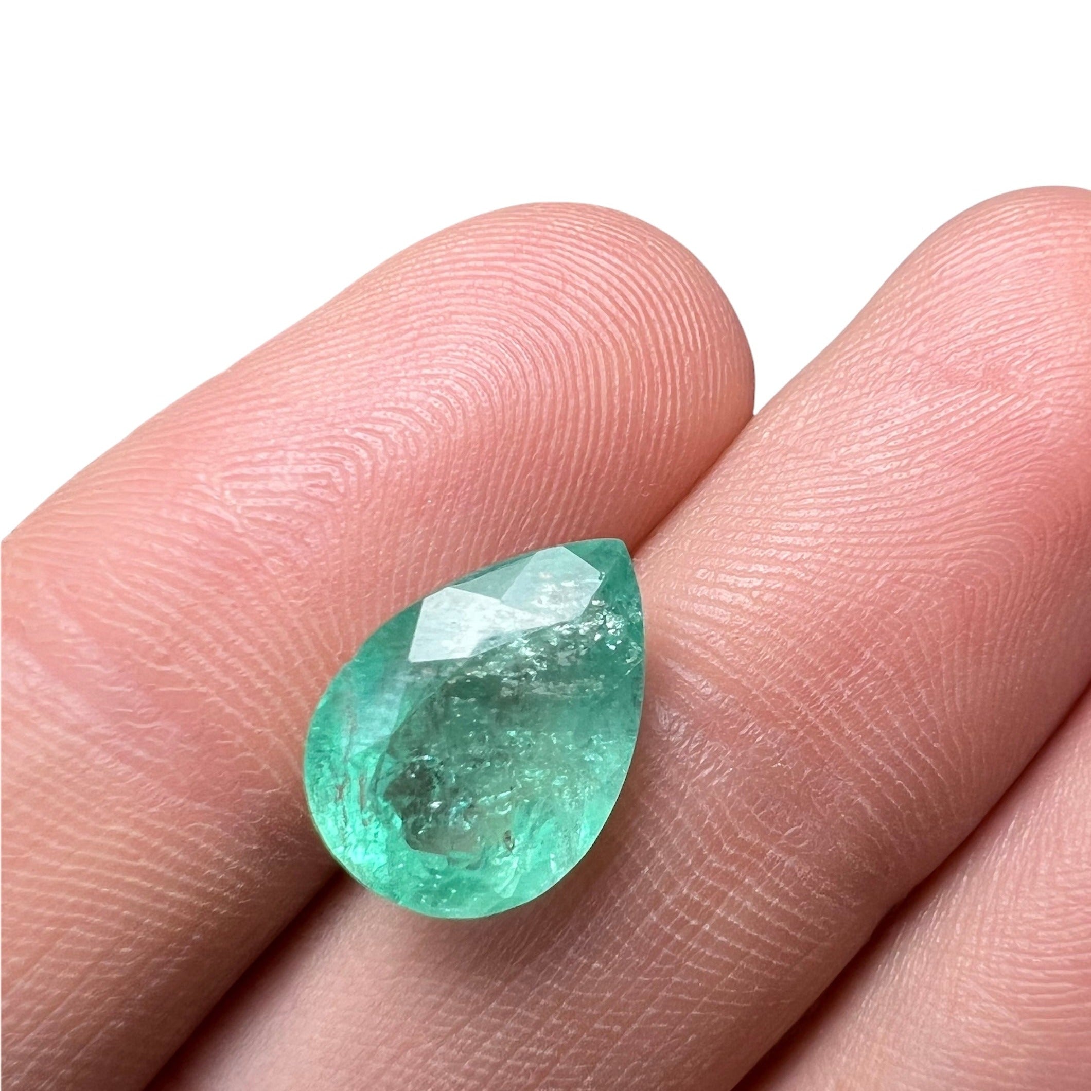 4.36CT Natural Colombian Emerald Loose Pear Cut 13x10