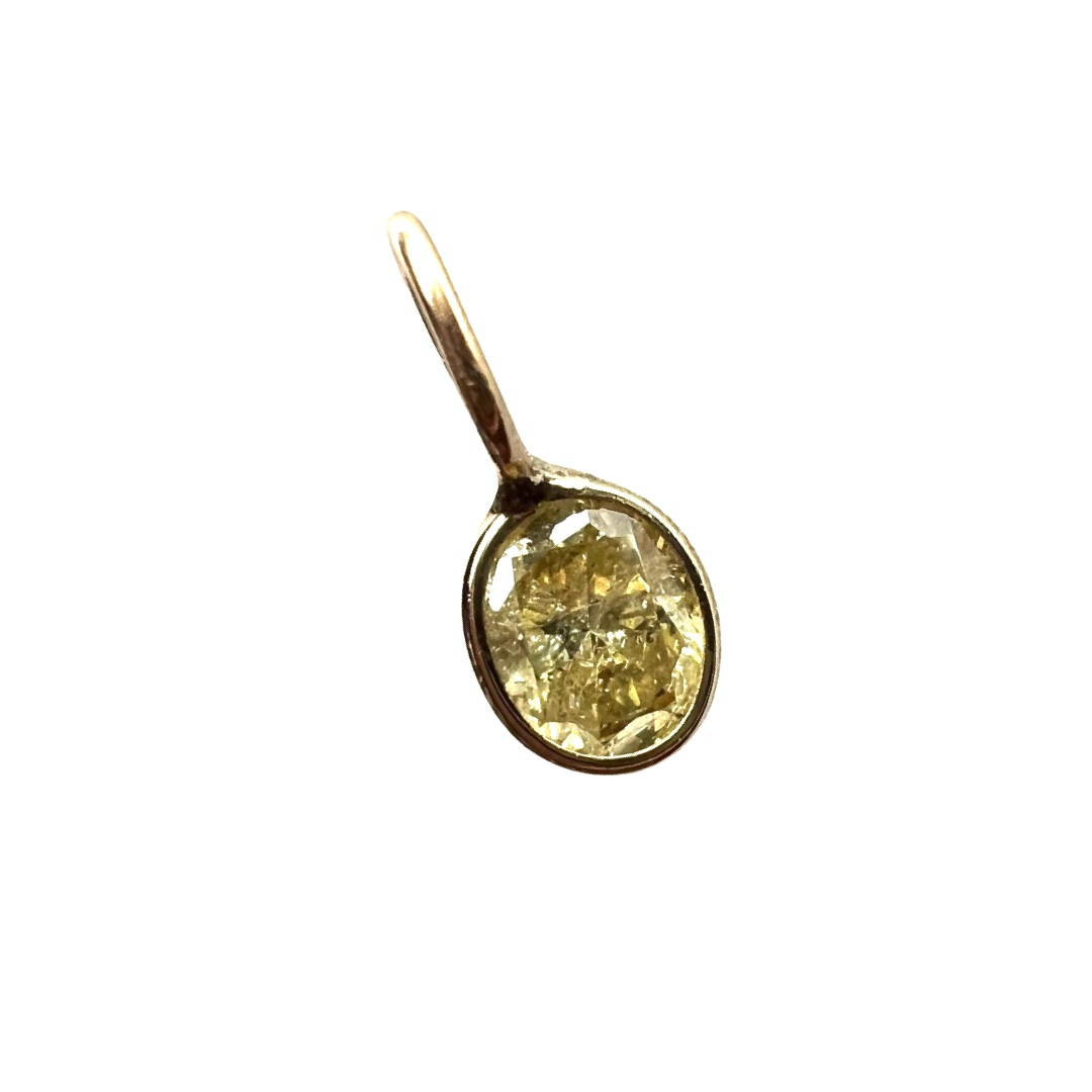 .32CT Oval Canary Yellow Diamond Pendant Charm