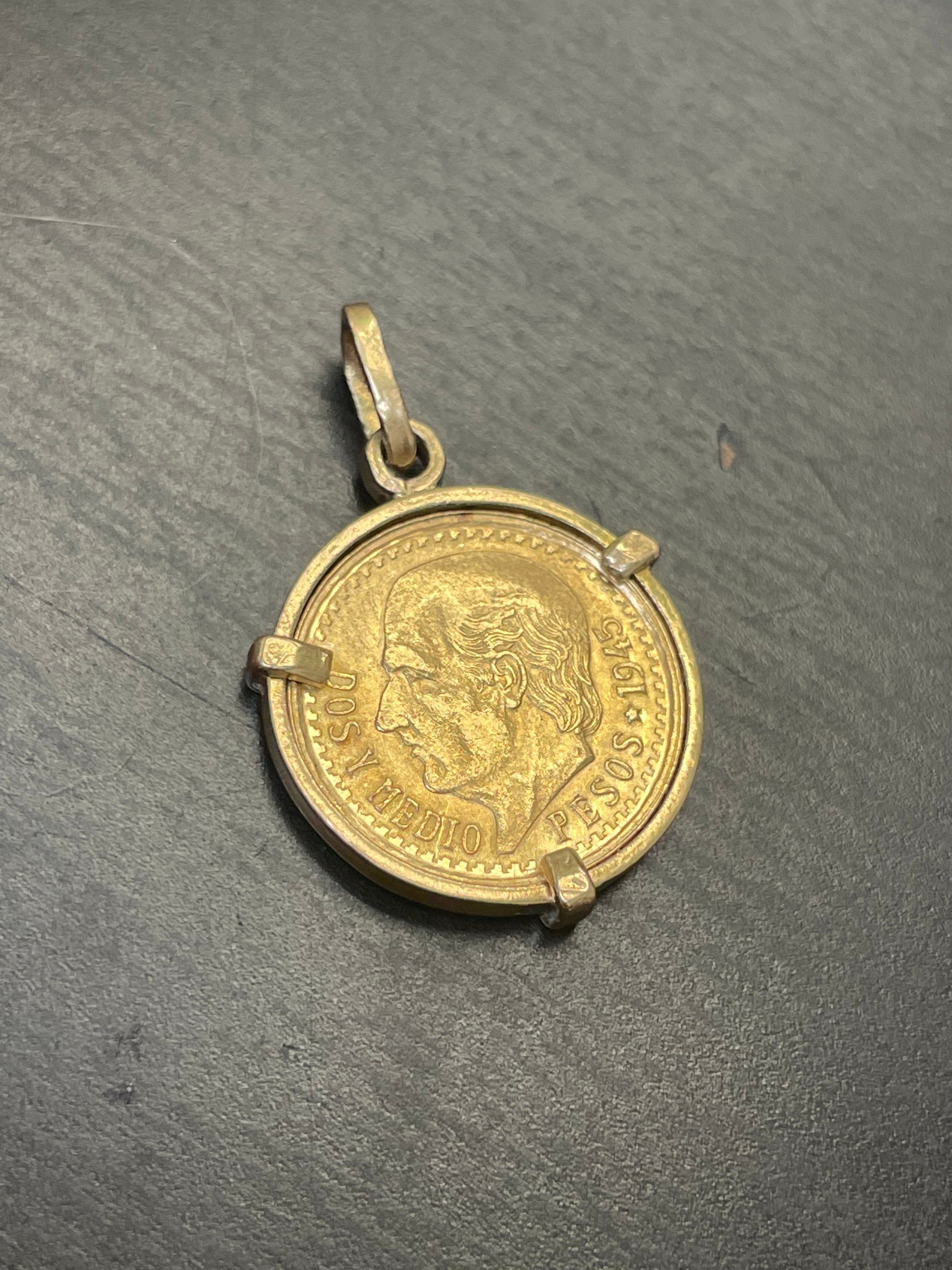 20K Mexican Peso Set in Solid 18K Yellow Gold