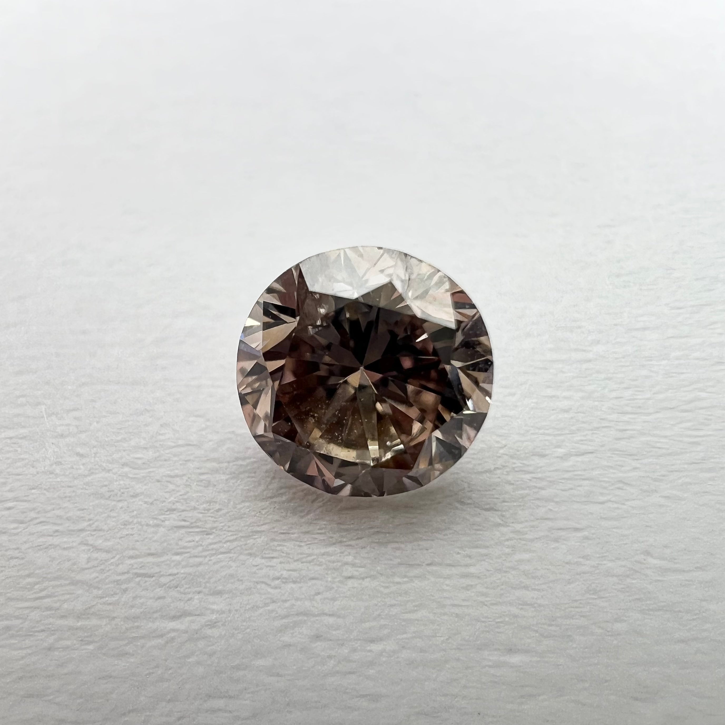 .51CT Round Brilliant Diamond Fancy Pinkish Brown I1 4.83x4.90x3.22mm Natural Ea